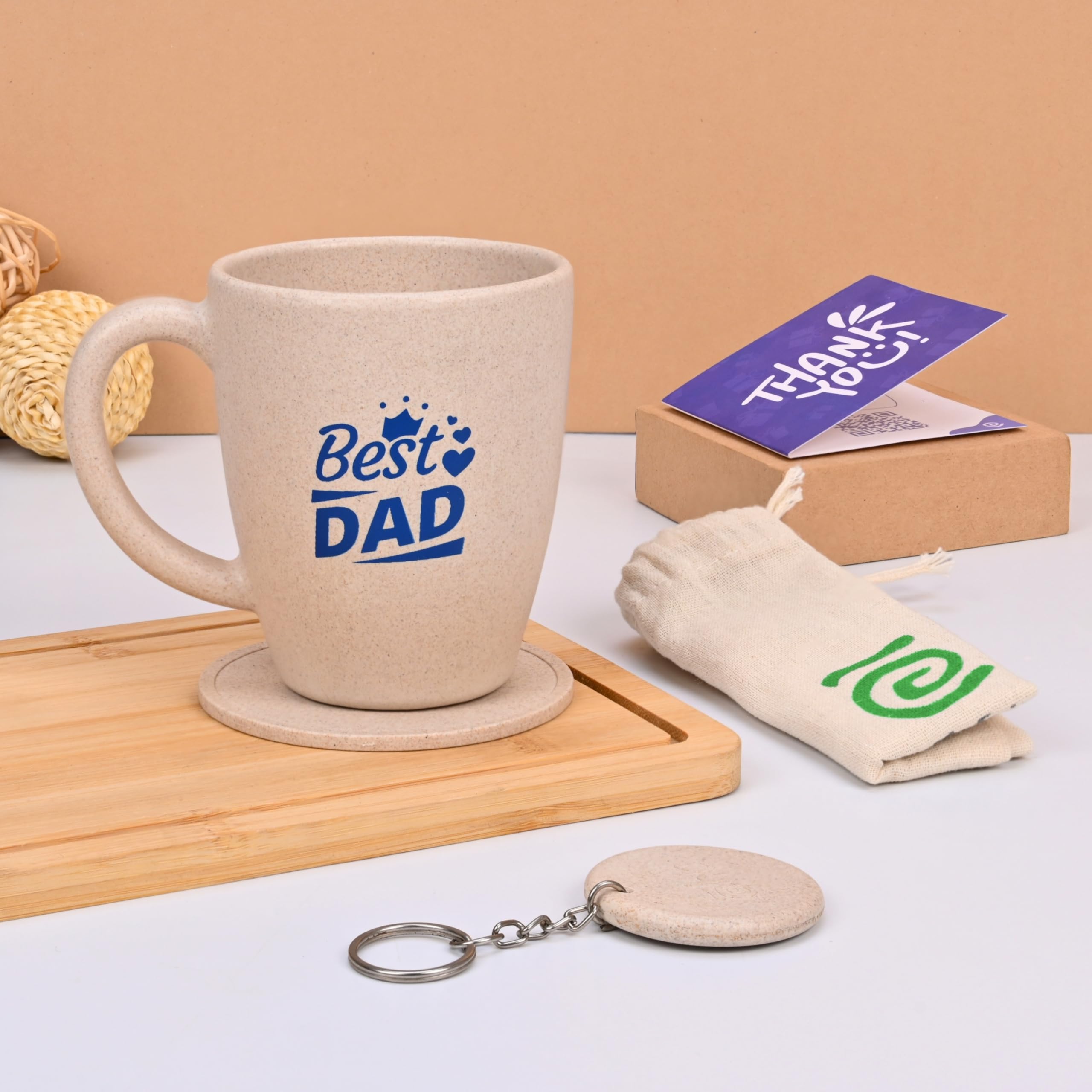Eha Biodegradable EarthFriendly Best Dad Ever Coffee Mug | Best Gift For FatherS Birthday | Gift For Father | Set Of 1 | 300 M