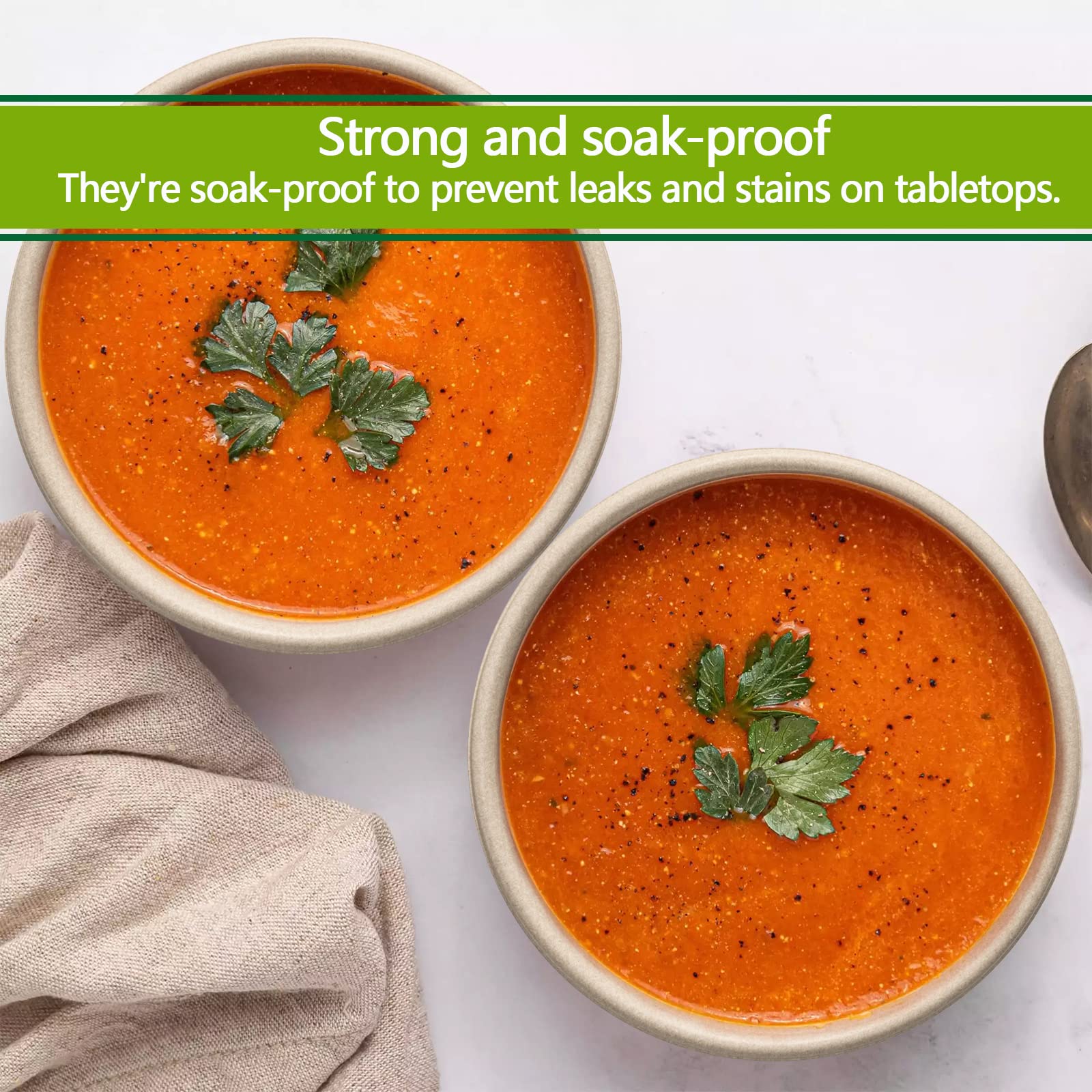 Homestockplus 32 Oz Deep Paper Bowls Disposable Soup Bowls Disposable Heavy Duty Compostable Bowls, Eco-Friendly Sugarcane Bagas