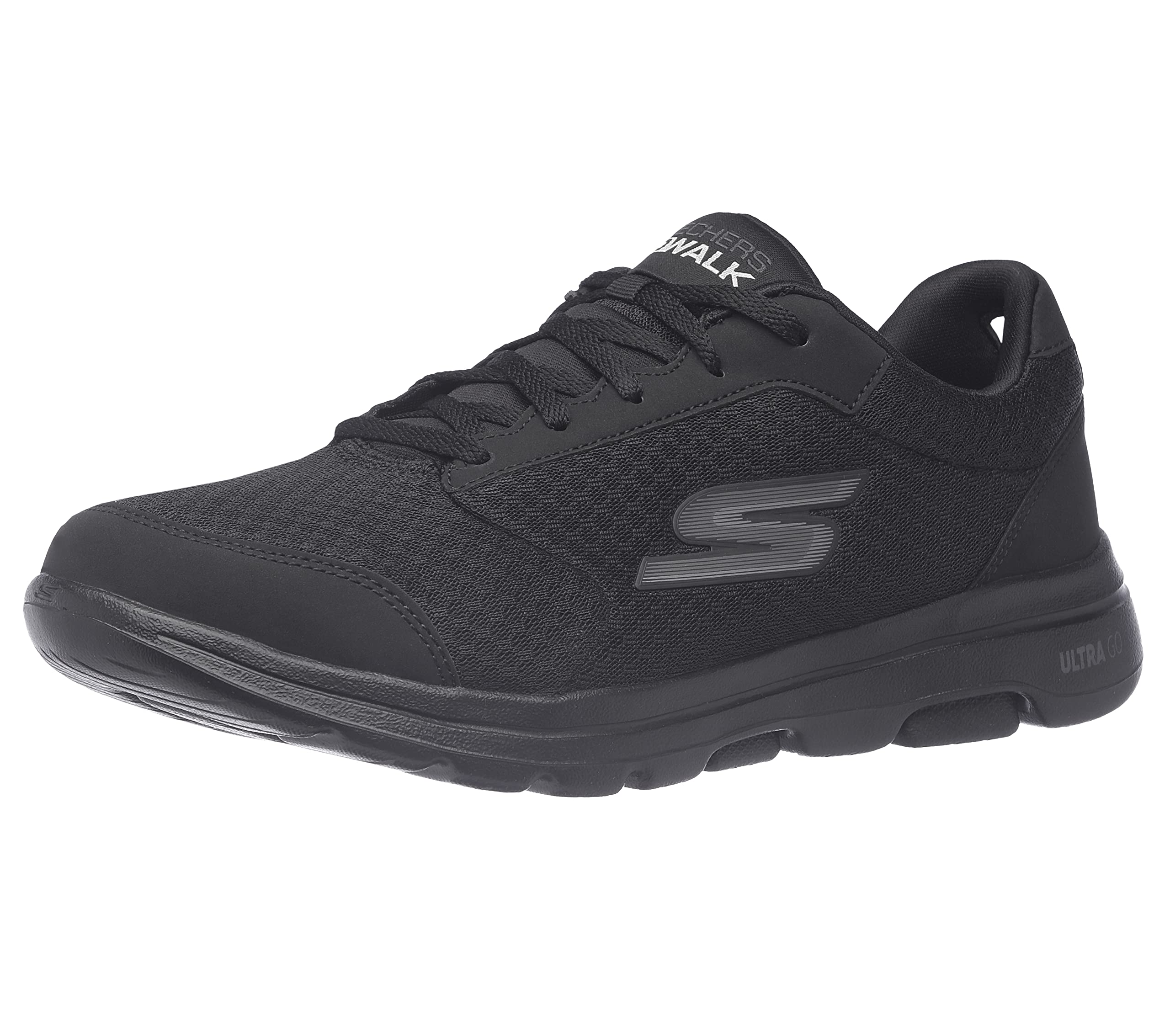 Skechers Mens Gowalk 5 Qualify - Athletic Mesh Lace Up Performance Walking Shoe Sneaker, Black, 11 X-Wide Us