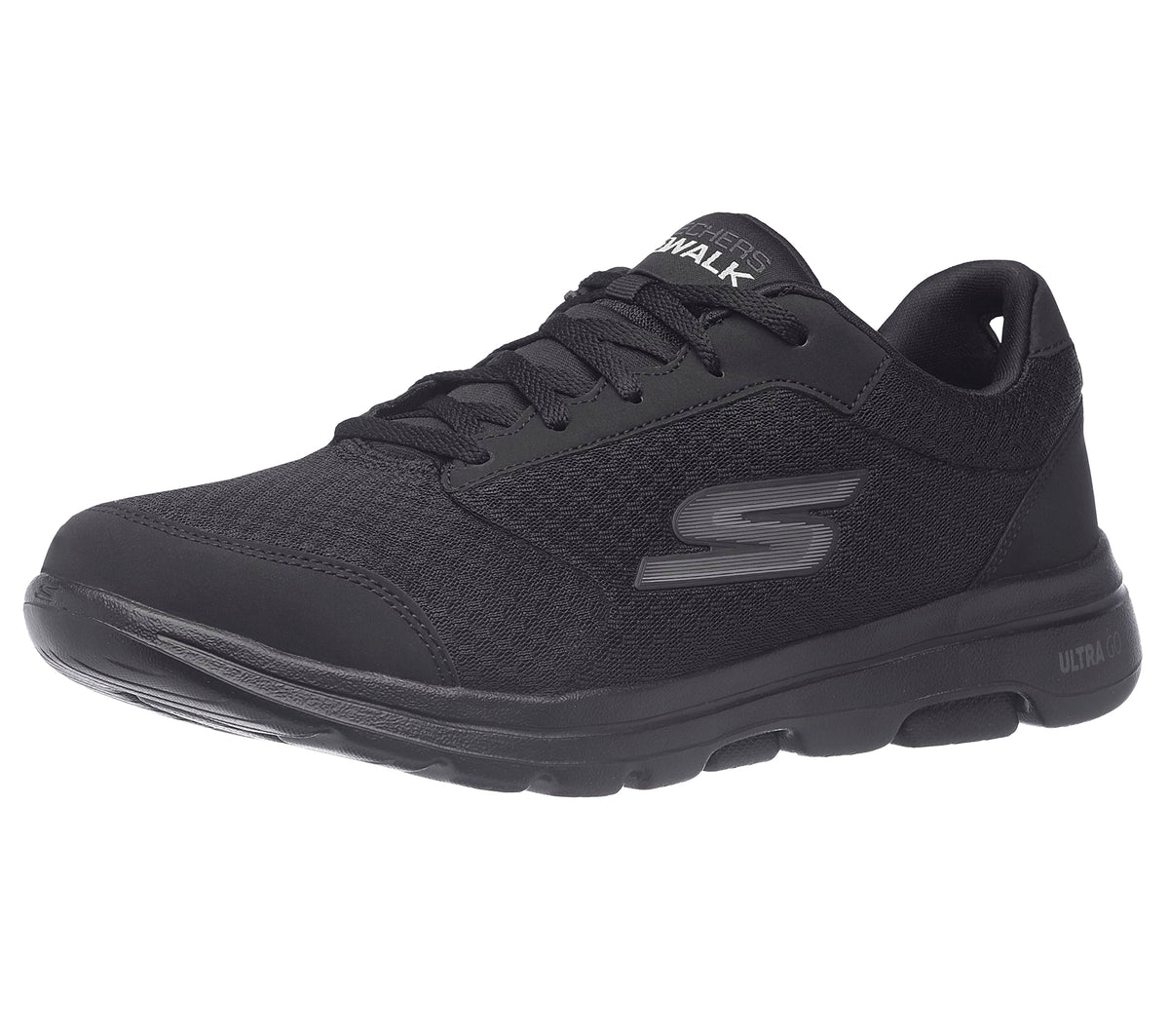 Skechers Mens Gowalk 5 Qualify - Athletic Mesh Lace Up Performance Walking Shoe Sneaker, Black, 11 X-Wide Us