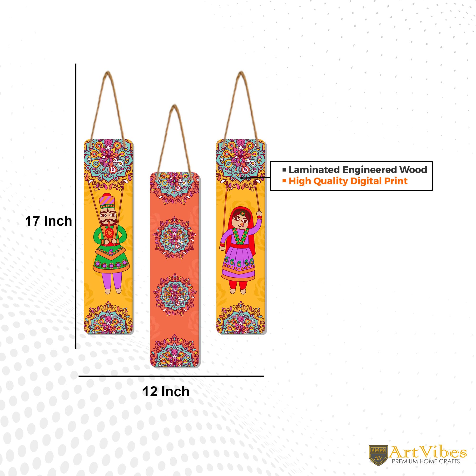 Artvibes Dancing Puppets Designer Wooden Wall Hanging Decoration Items for Home | Gifts | Bedroom | Wooden Wall Hanger | Mdf Wal