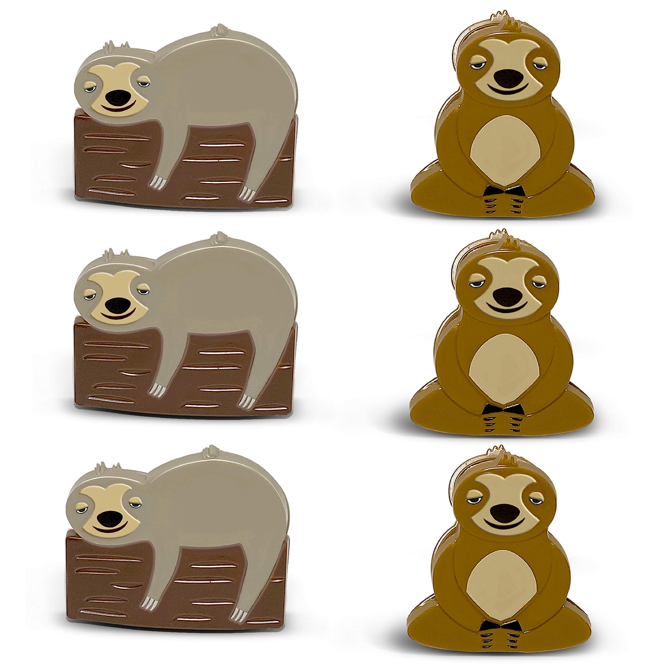 Sloth Bag Clips, 6 Woodland Sloth Chip Clip Set, Tight Food Saver, Snack Bag Sealer, Chip Clips Bag Clips Food Clips, Air Tight,