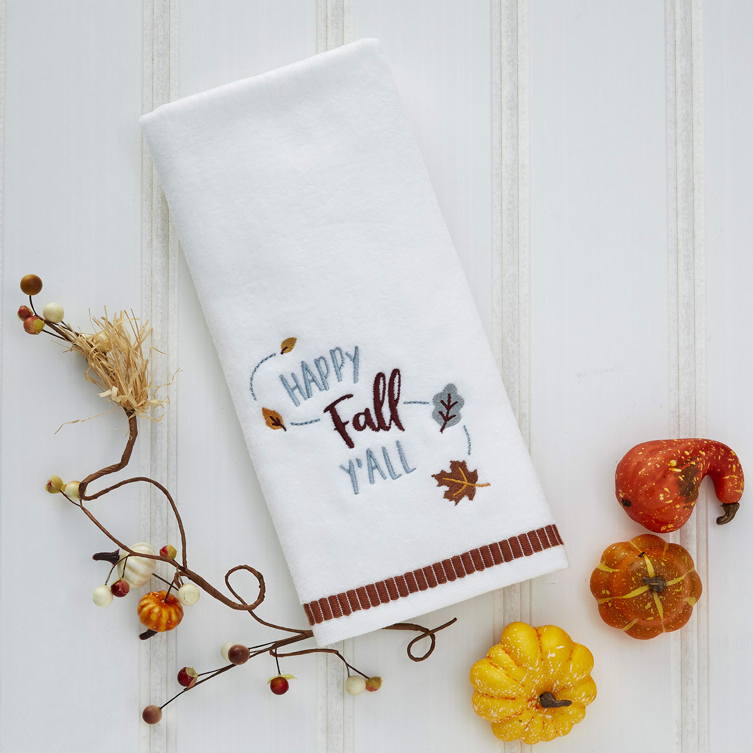 SKL Home Harvest Happy Fall Yall Hand Towel  White Small