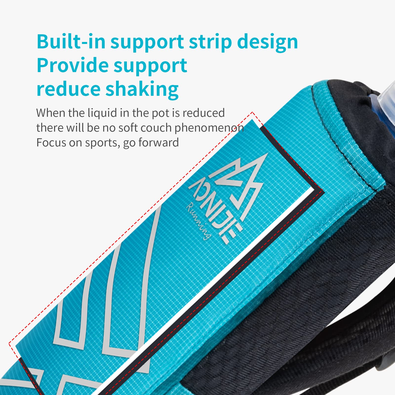 Aonijie Quick Grip Handheld Water Bottle For Running, Hand Strap Hydration Pack With 500Ml Handheld Soft Flask Water Bottle (Oli