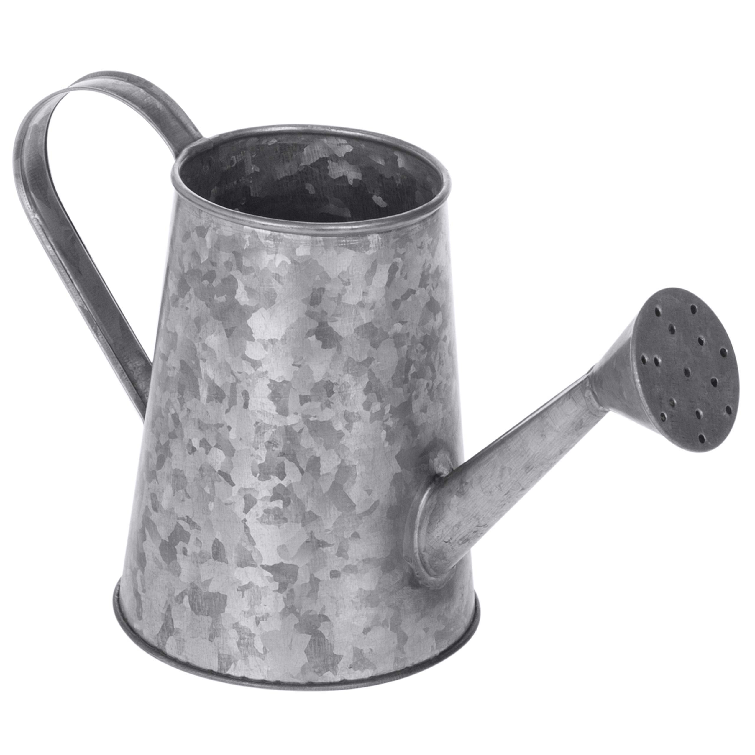 MyGift 7 Inch Small Rustic Galvanized Metal Decorative Vases in Vintage Style Watering Can Design for Dried Flowers and Artifici
