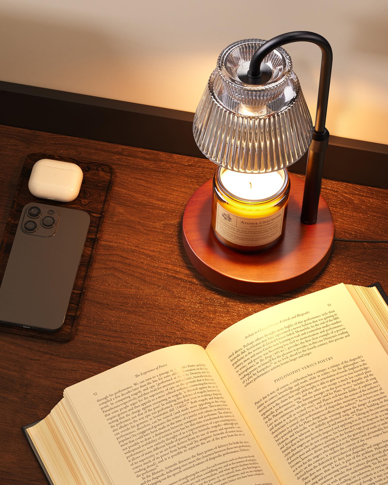 LISUNAR Candle Warmer Lamp with Timer &Dimmable Wax Melt Warmer for Scented Jar Candles, 2 Bulbs,Birthday Gifts for Women House