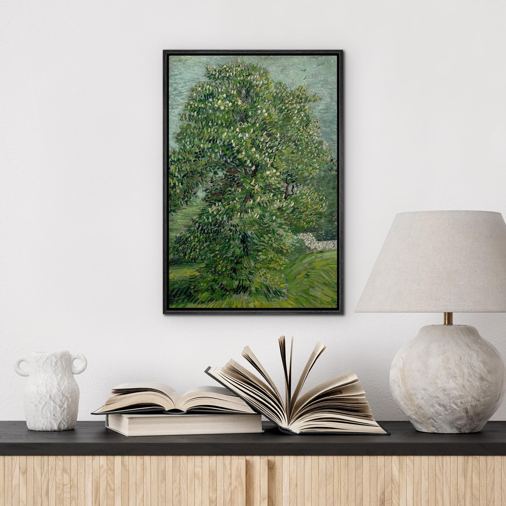 Wall26 Framed Canvas Print Wall Art Horse Chestnut Tree In Blossom By Vincent Van Gogh Nature Wilderness Illustrations Decorativ