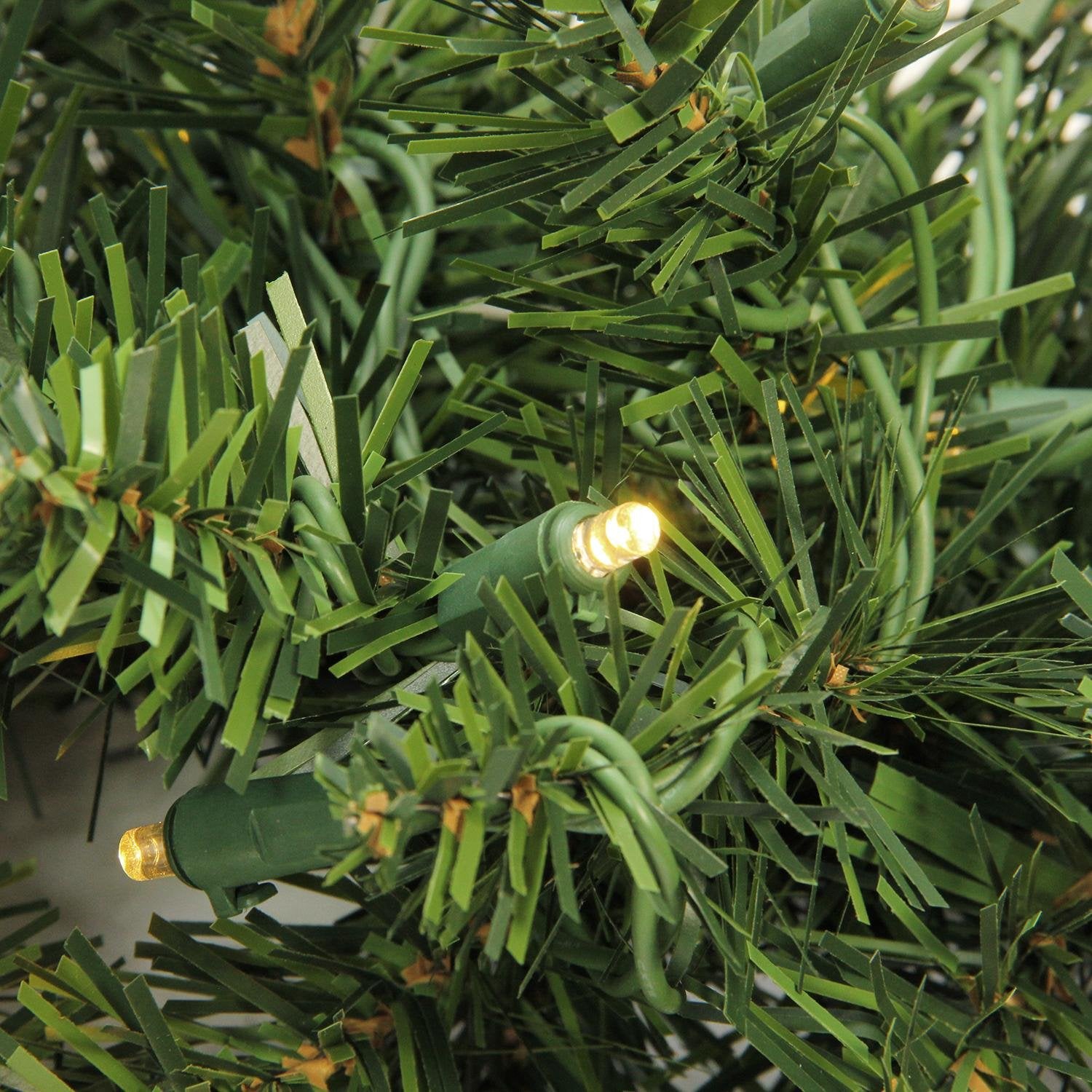 Northlight Pre-Lit Buffalo Fir Artificial Christmas Wreath - 36-Inch, Warm White LED Lights