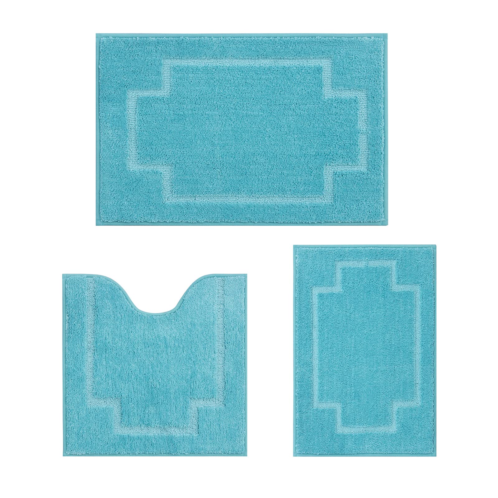 Cnnj Bath Rugs Set 3 Pieces Bathroom Mat Soft Absorbent Plush Shaggy Soft Floor Non Slip Shower Bath Tub Machine Washable Sea Si