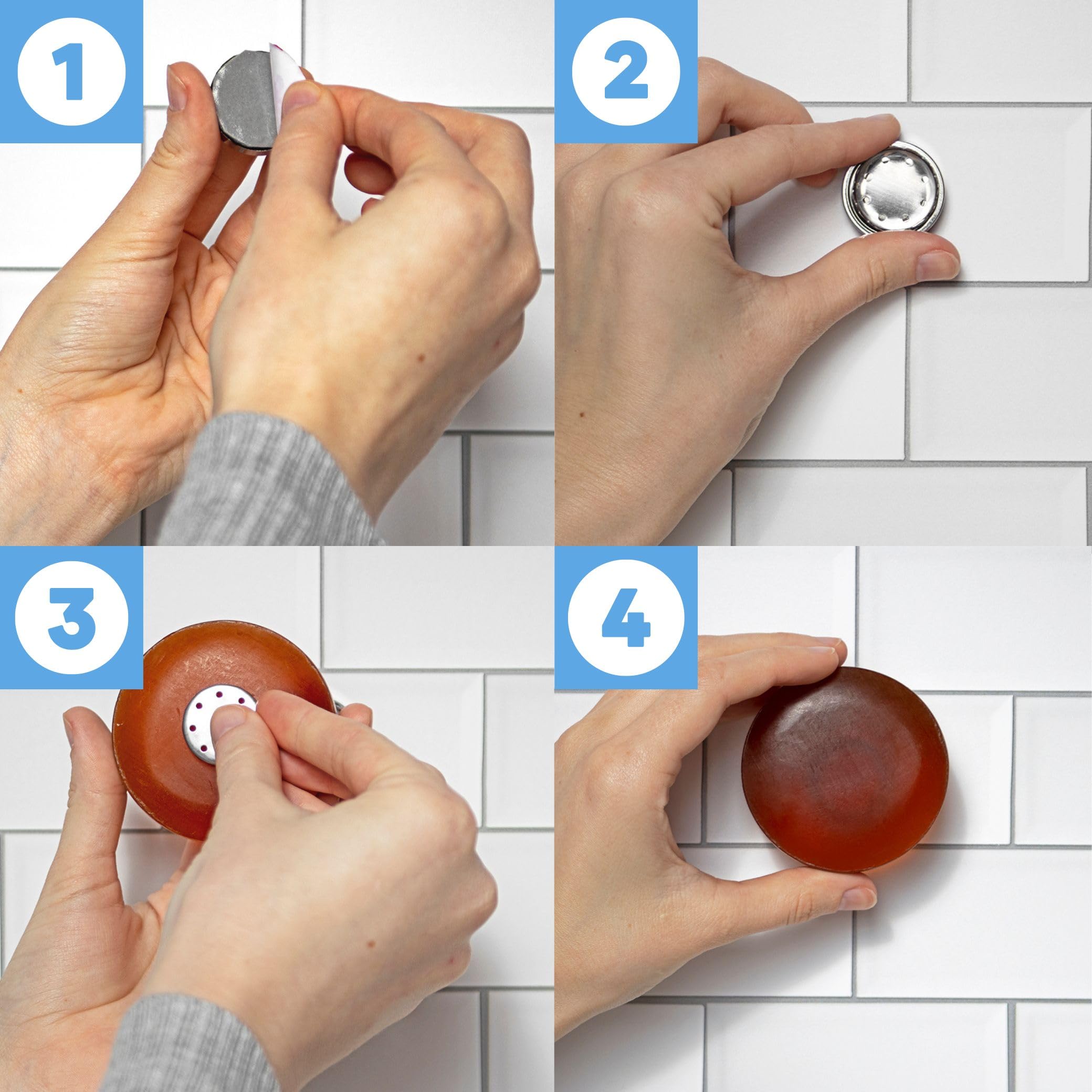 Mirai Clinical Magnetic Soap Holder For Shower Wall - Stainless Steel Savers For Bar Soap - Easy Clean Magnetic Soap Bar Holder