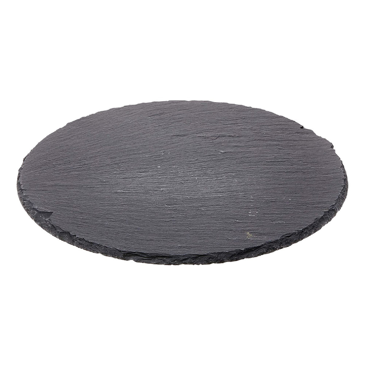Cilio Slate Round Cheese Board, Natural Stone Tray For Serving Cheese, Charcuterie, Sushi, Appetizers, And More, Black, 11'' Dia