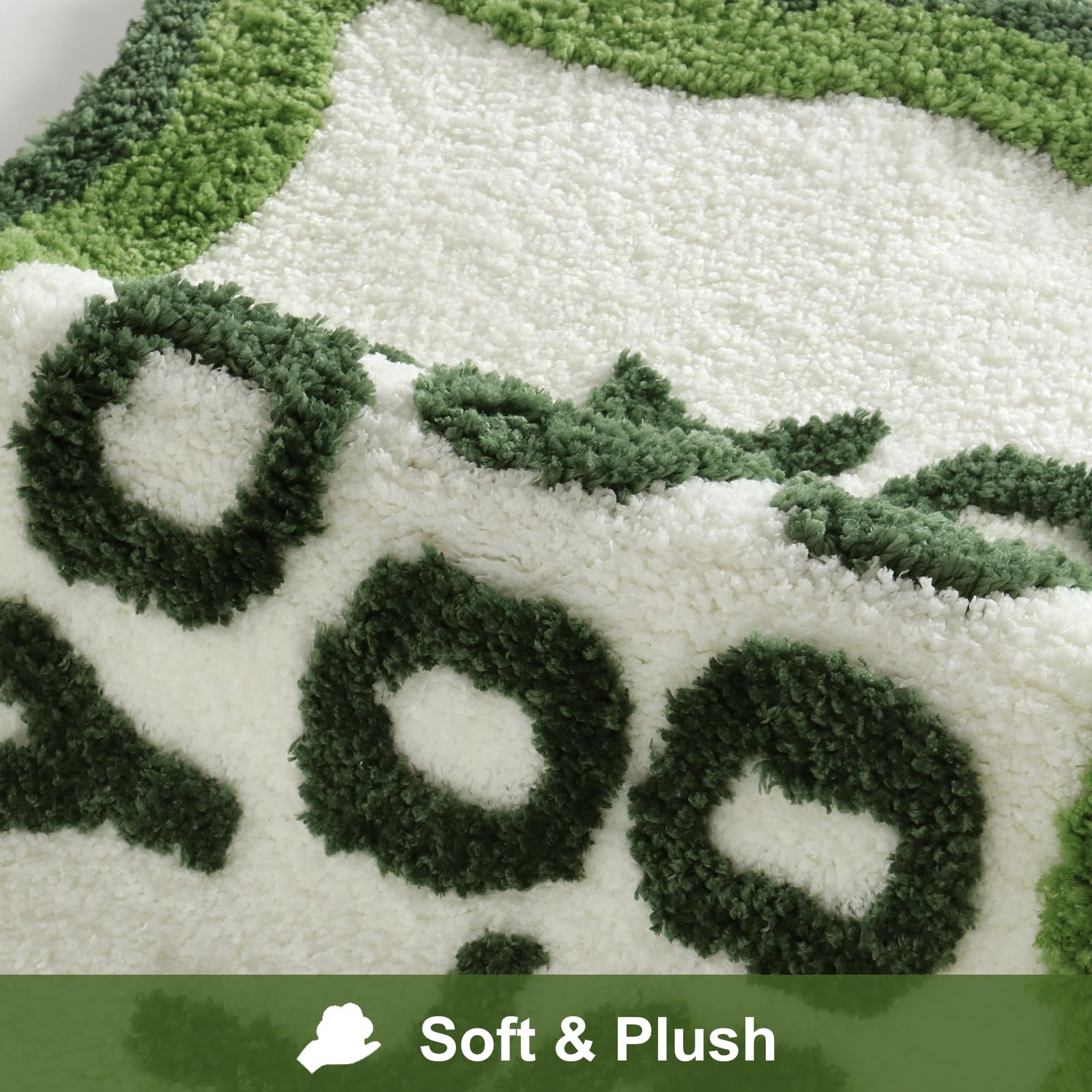 Haocoo You Look Good Bath Mat Green Bathroom Rug, Soft Non Slip Irregular Shaped Cute Bath Mat For Bathroom, Microfiber Absorben