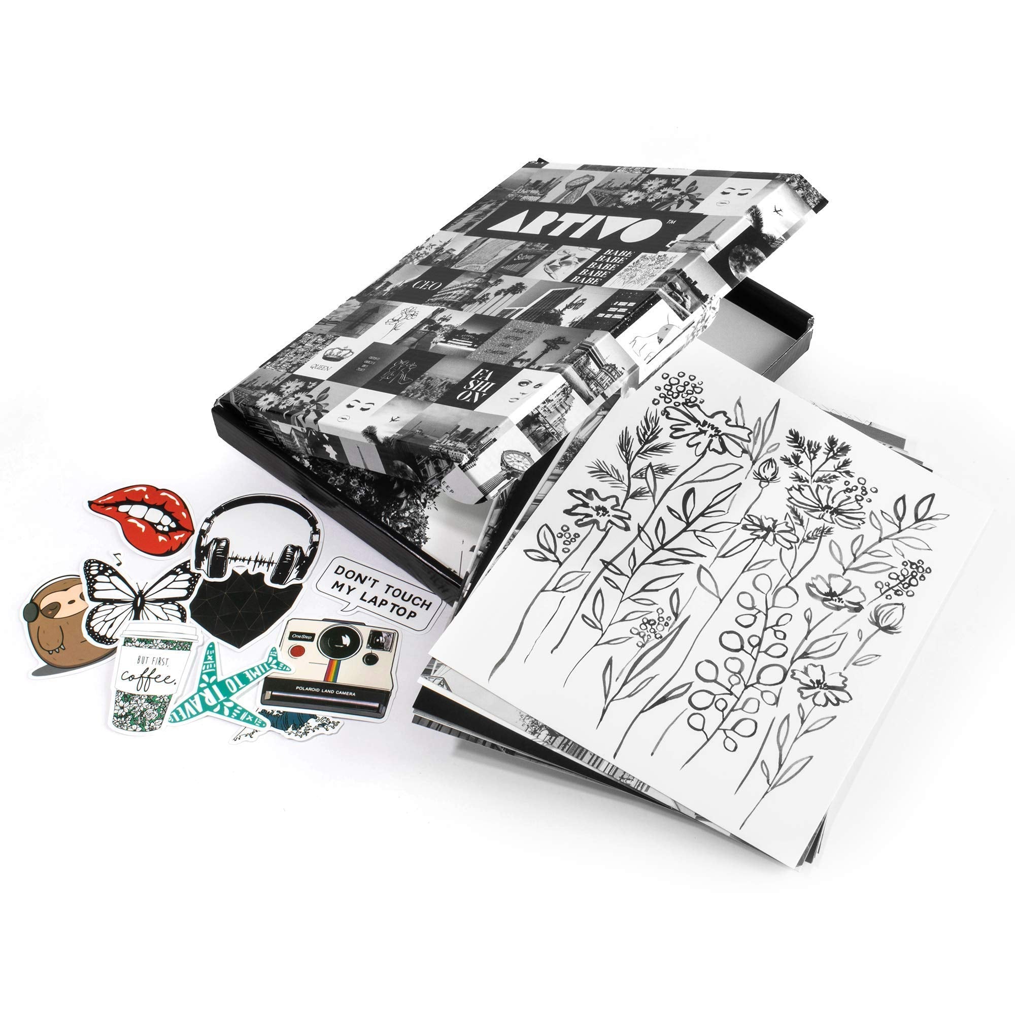 Black White Wall Collage Kit Aesthetic Pictures 50 Set 8X10 Inches, City Chic Wall Decor For Teen Girls, Wall Art Prints, Colleg