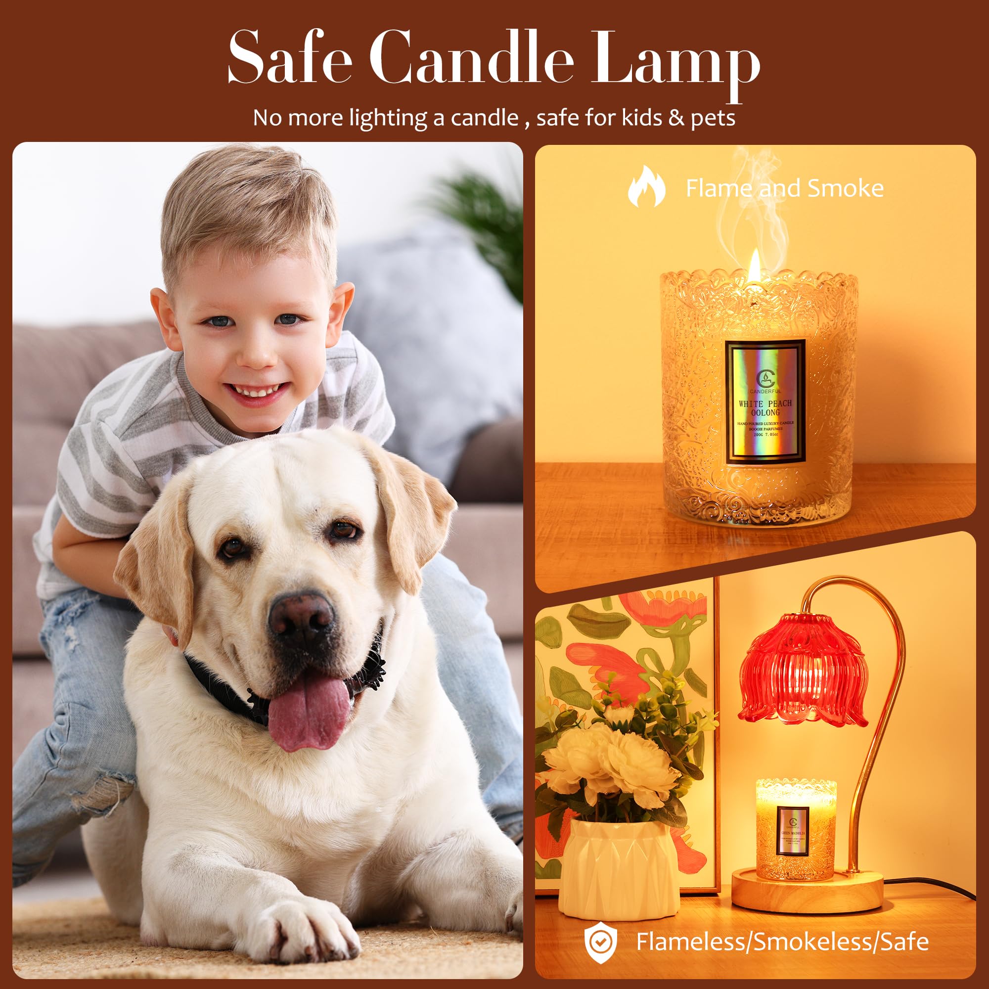 Merrtody Flower Candle Warmer Lamp with Timer & Dimmer - Fits All Jar Scented Candles - Valentine s & Mother s Day Gift for Wo