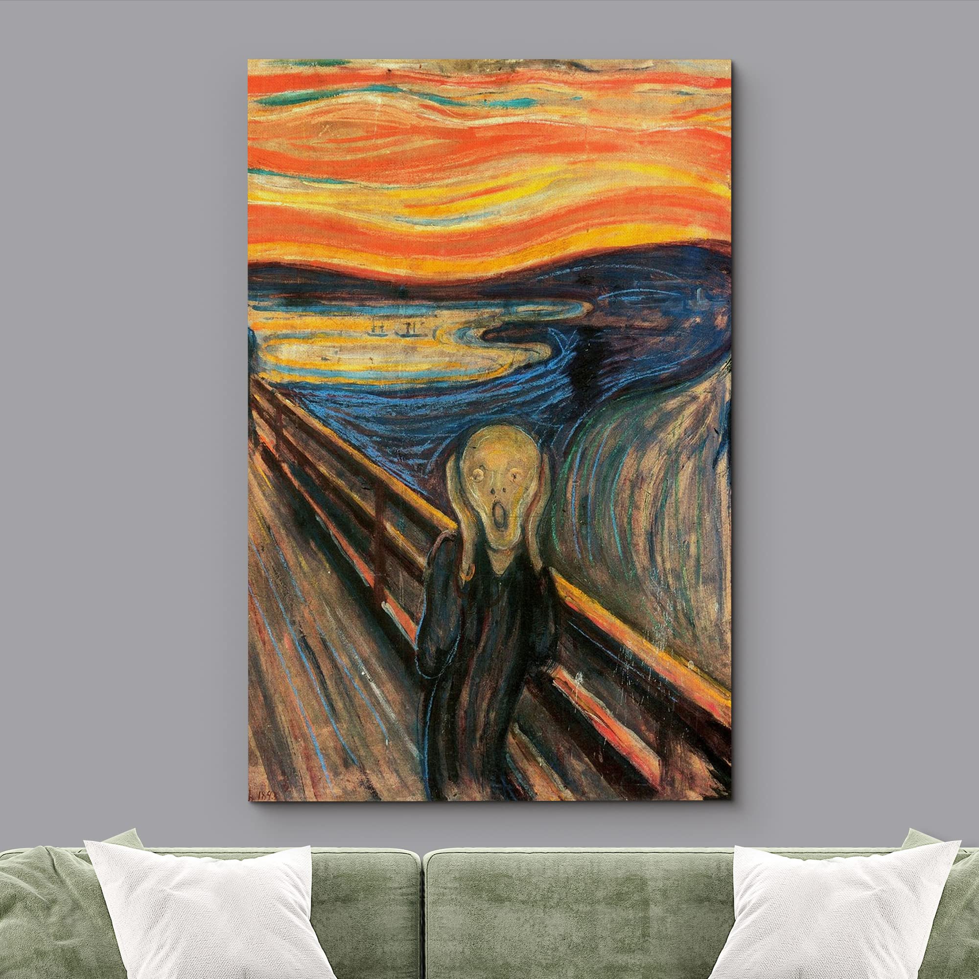 Wall26 Canvas Print Wall Art The Scream By Edvard Munch People Historic Illustrations Fine Art Traditional Scenic Colorful Dark