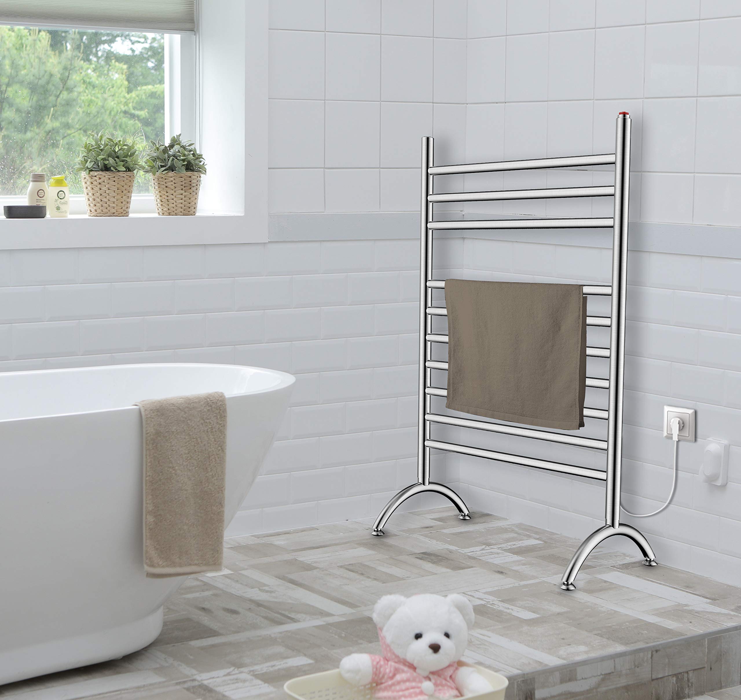 Kingston Brass TWF3123SN Templeton Freestanding Plug-In Towel Warmer  Brushed