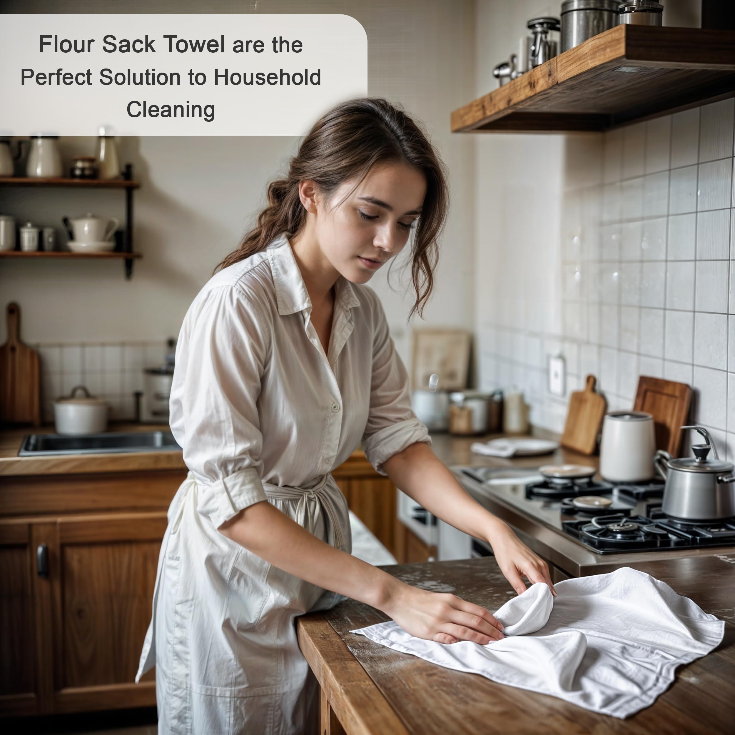 Zoyer Flour Sack Towels 28'' X 28'', 12 Pack - 100% Cotton Dish Towels - Machine Washable Tea Towels, Ultra Absorbent Bar Towels