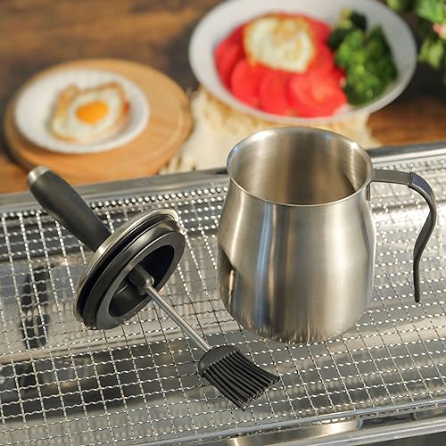 Wequality 32Oz Basting Pot With Basting Brush Set,Cooking&Grilling Gifts For Men For Dad,Grill Bbq Accessories,Premium Stainless