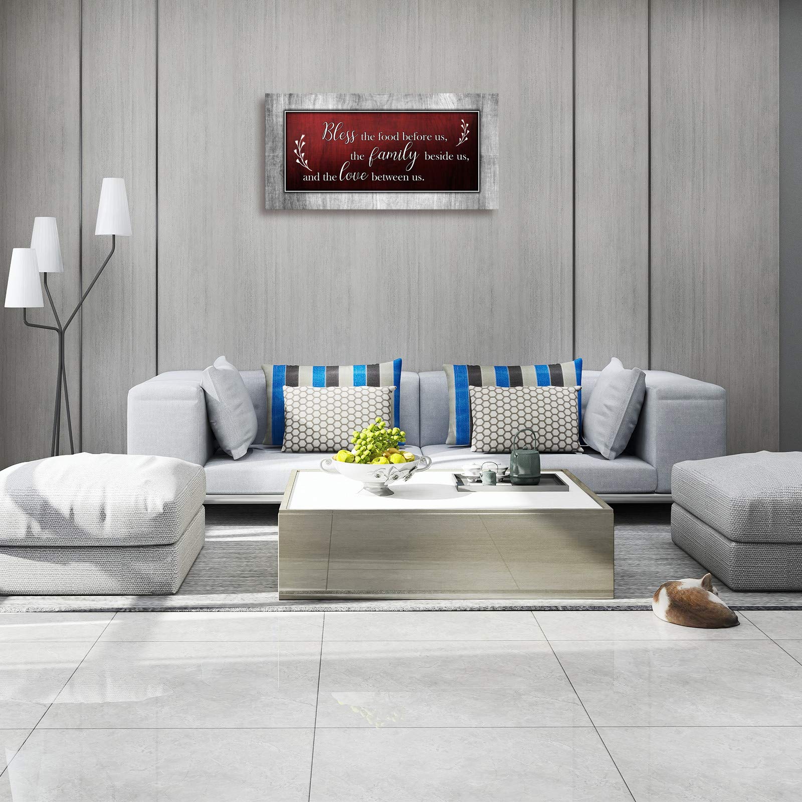 Motivational Quotes Christian Wall Art Red And Grey Canvas Prints Bless The Food Quote Wall Pictures Framed Artwork For Home Liv