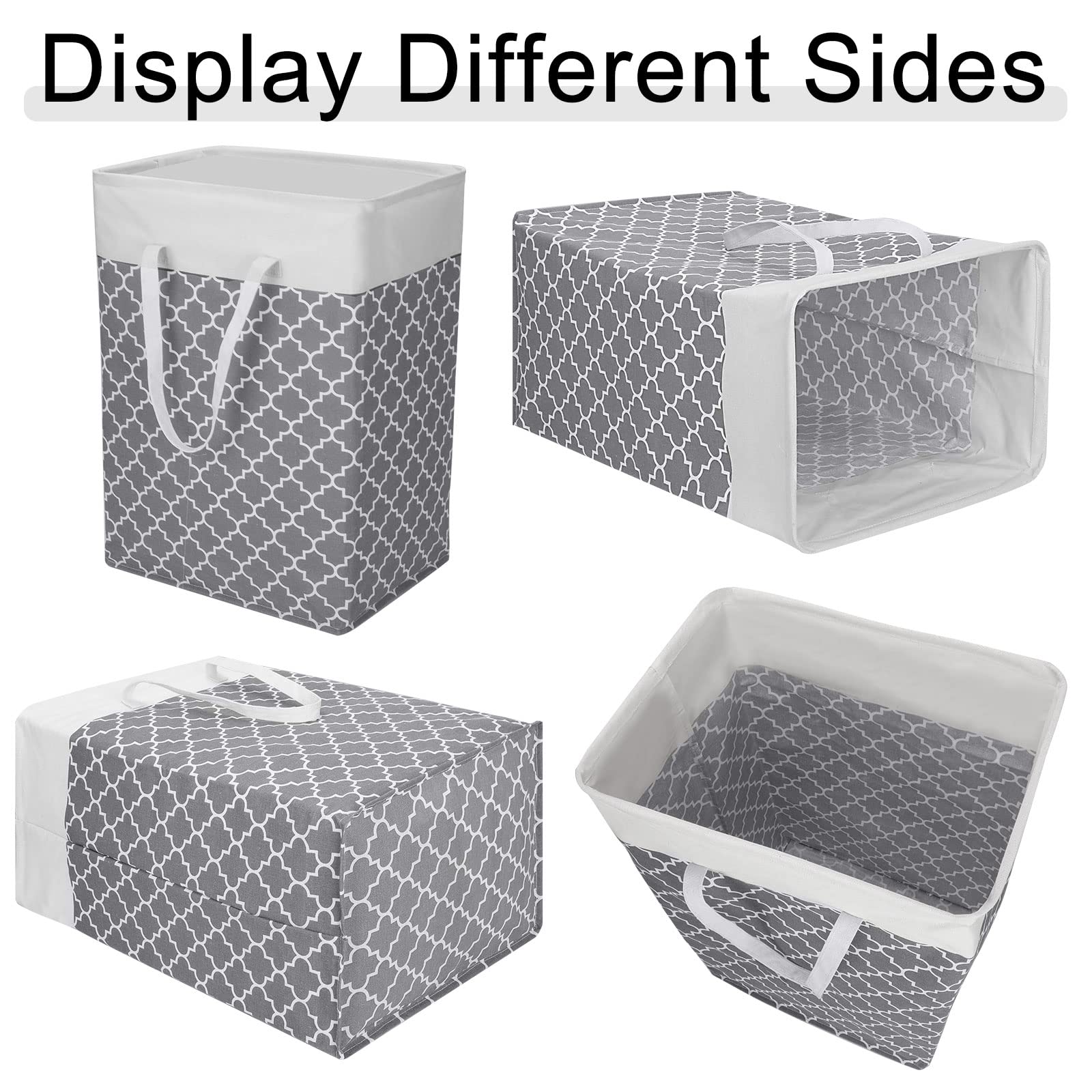 6 Pack Laundry Hamper 75L Collapsible Laundry Baskets With Long Handles Freestanding Dirty Clothes Hamper Waterproof Foldable La