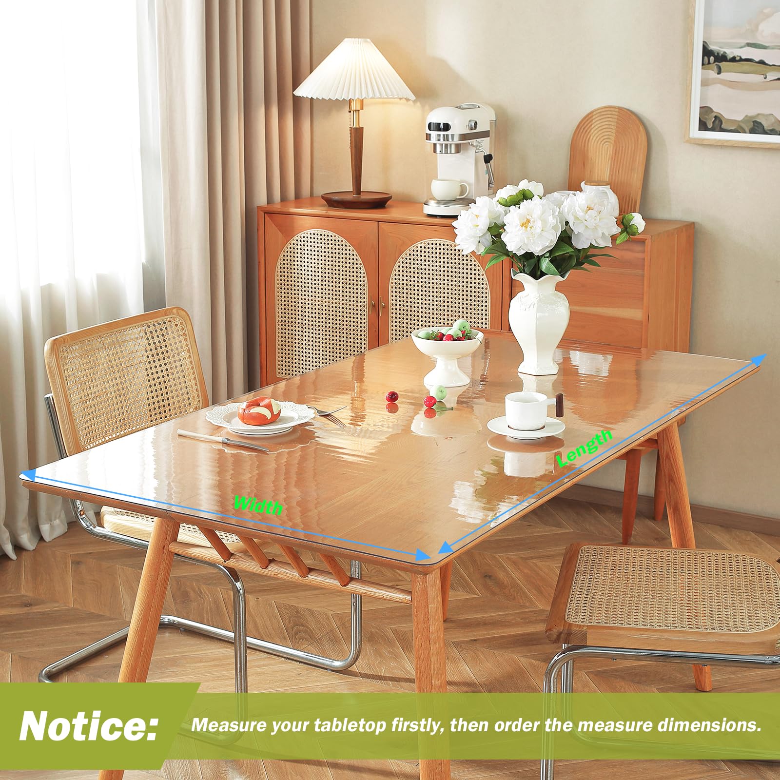 OstepDecor Clear Table Protector  40 x 80 Inch Clear Table Cover Protector  1.5mm Thick Table Pad for Dining Room Table  Clear Table Cloth Cover Protector  Plastic Table Cloth for Wooden Table