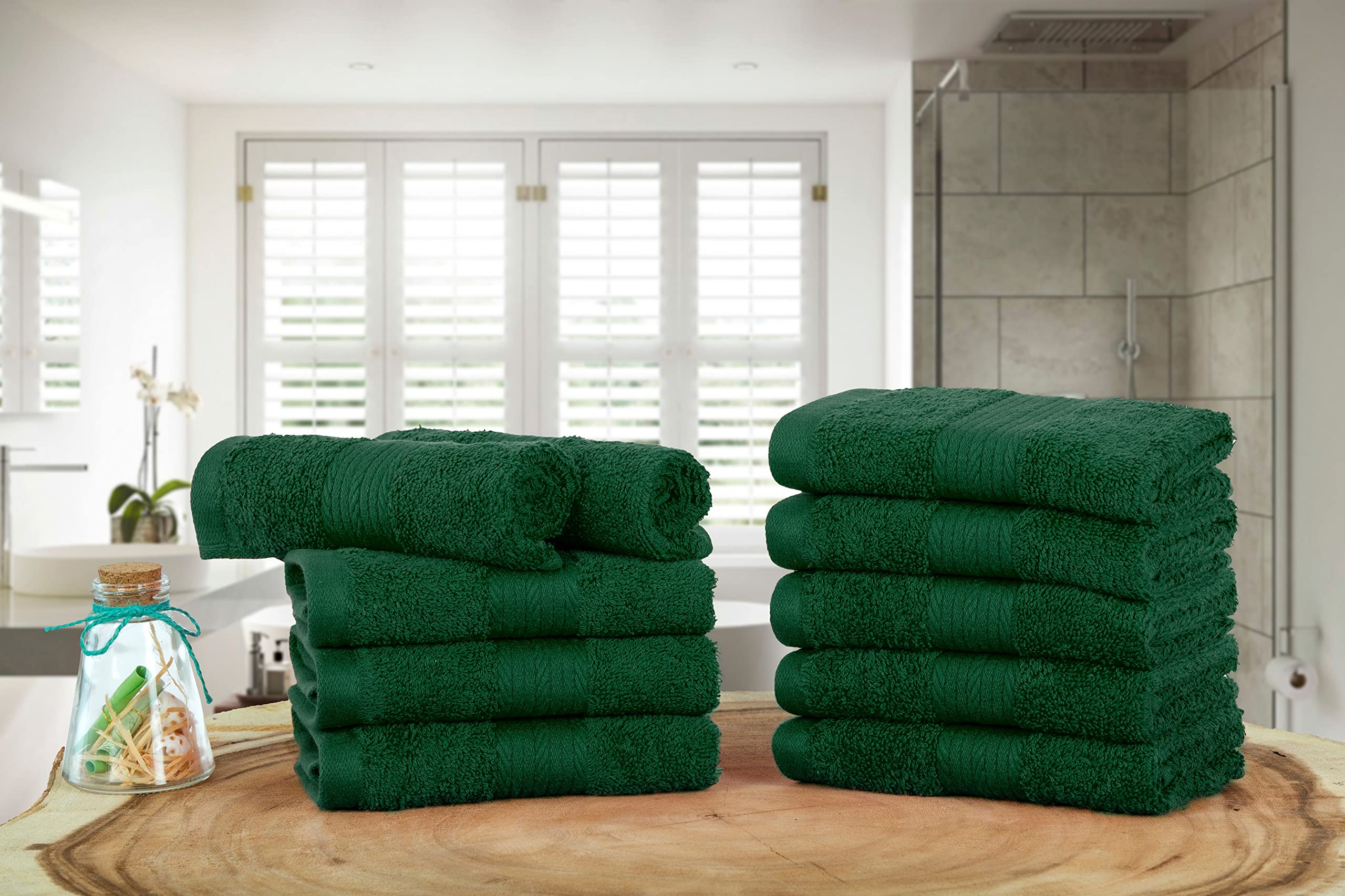 Ample Decor Wash Cloths Pack Of 10 12 X 12 Inch 100% Cotton 600 Gsm, Soft Absorbent And Reusable Fingertip Towels, Ideal For Bat