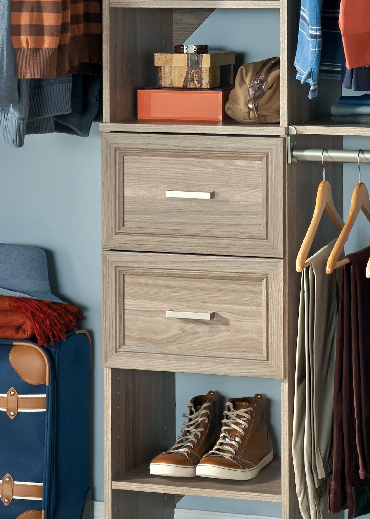 Closetmaid Suitesymphony Wood, Add On Accessory Shaker Style, For Storage, Closet, Clothes, X 10    Size For 16 In. Units, Natur