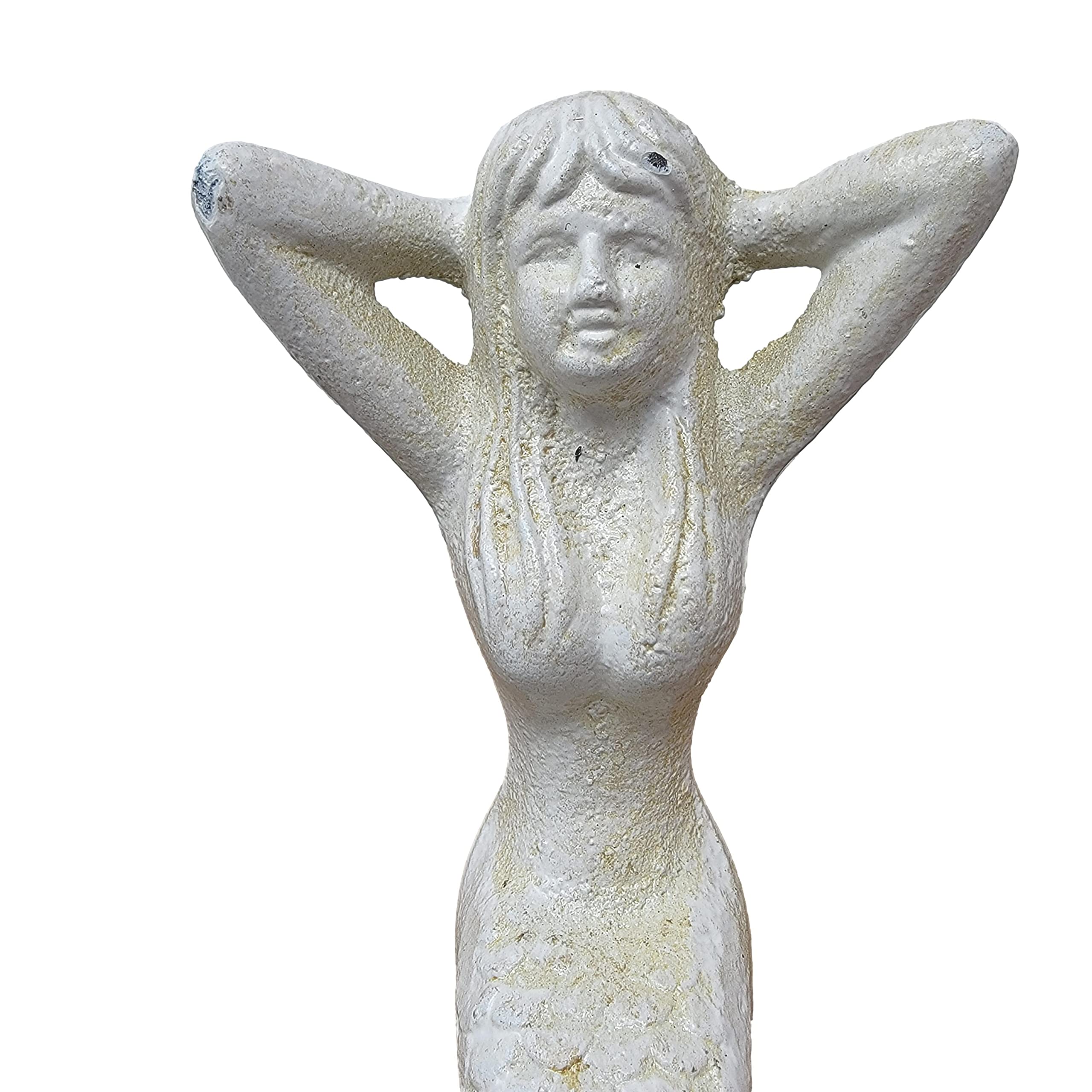MY SWANKY HOME Mermaid Coastal White Iron Stocking Holder | Cottage Beach Christmas