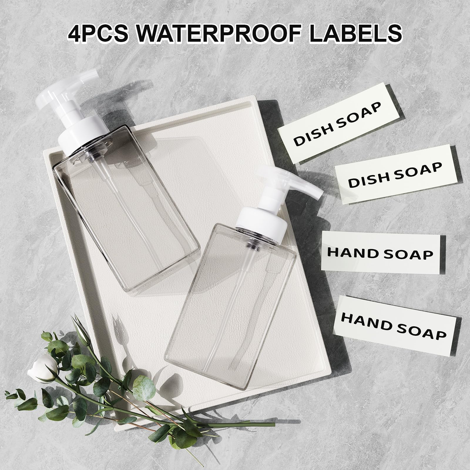 Kzeirm Foaming Soap Dispenser, 15 Oz Foam Soap Dispenser For Bathroom & Kitchen, Refillable Foaming Hand Soap Dispenser For Liqu