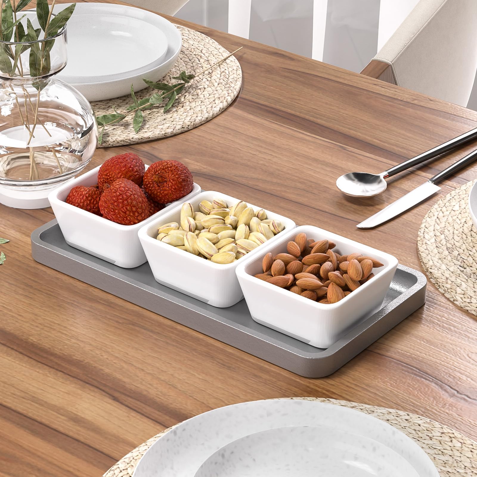 Weenson Bathroom Tray For Soap Dispenser, Vanity Tray For Perfume, Makeup, Dresser Tray For Jewelry, Decorative Tray For Candle,