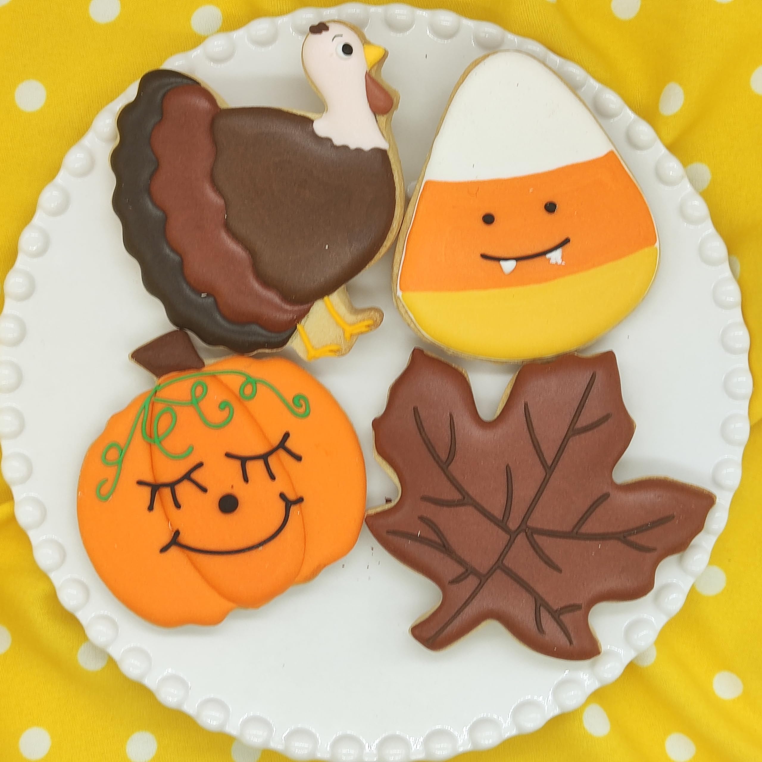 4 Pcs Large Fall Thanksgiving Cookie Cutter Set With Recipe Instructions, Holiday Shapes Of Pumpkin, Maple Leaf, Corn Candy, Tur