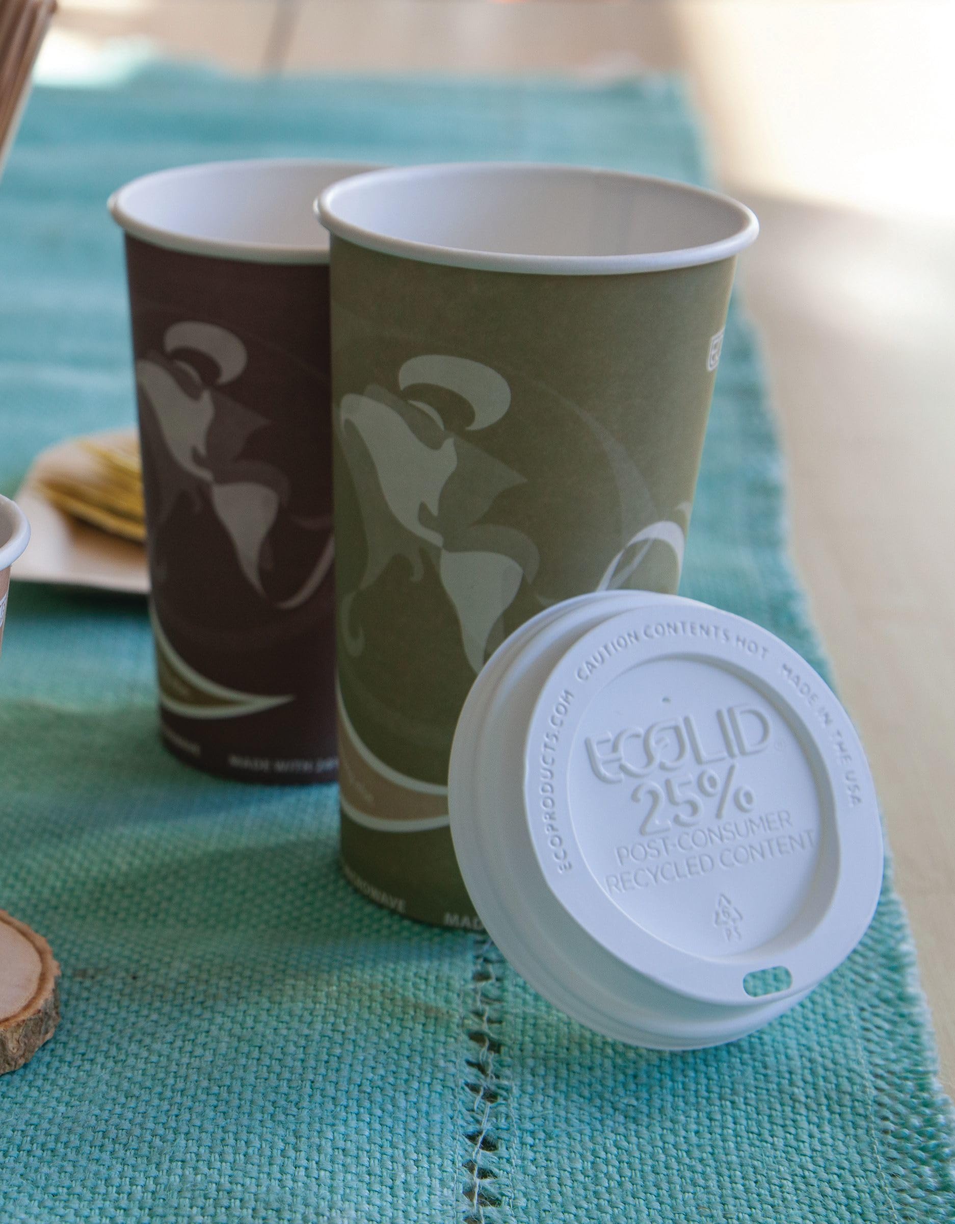Eco-Products Ecolid 25% Recycled Content Hot Cup Lids, Fits 10 To 20 Oz Hot Cups, White, Case Of 1000 (Ep-Hl16-Wr)