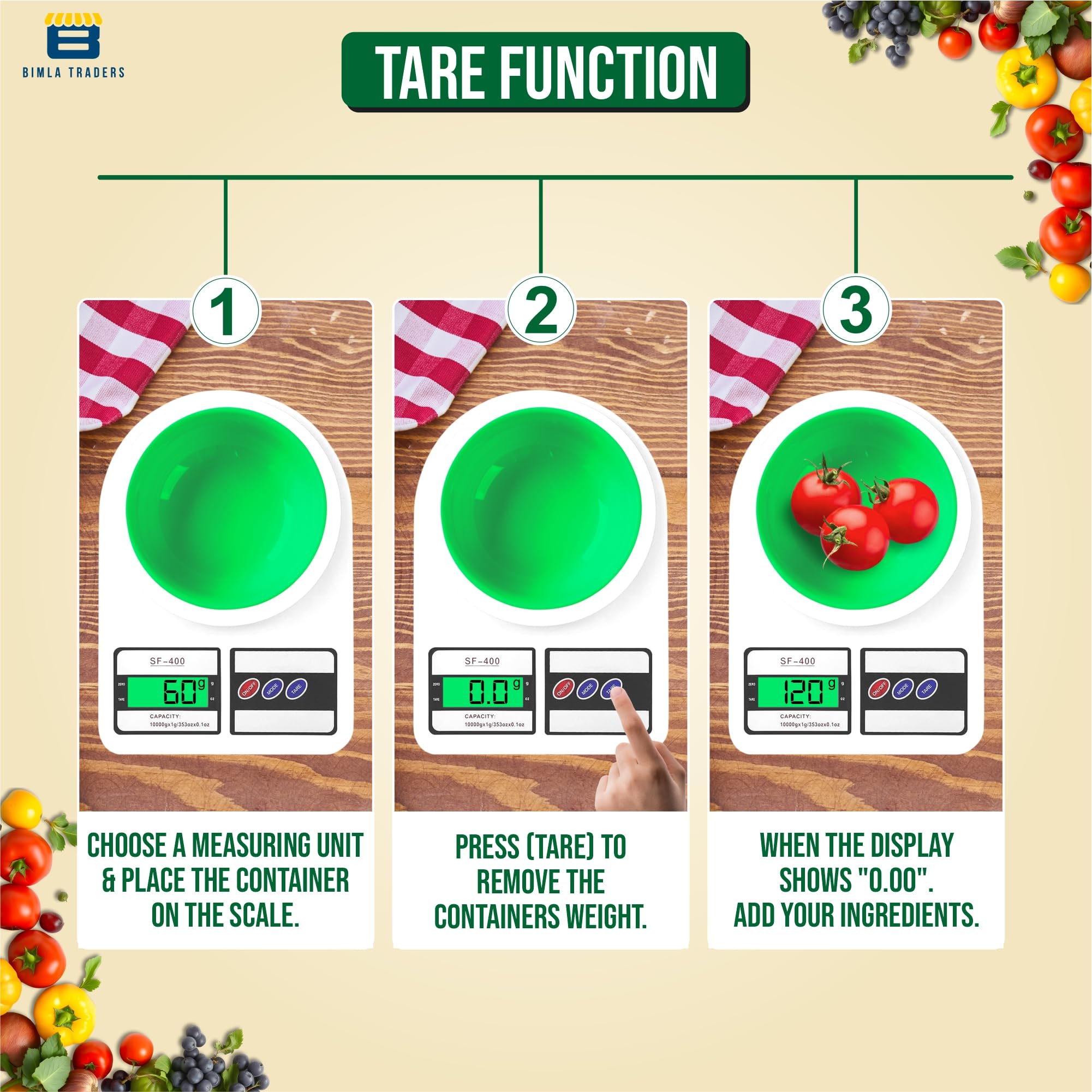 Btag Digital Kitchen Food Weighing Scale For Healthy Living, Home Baking, Cooking, Fitness & Balanced Diet. | Weighing Scale Wit