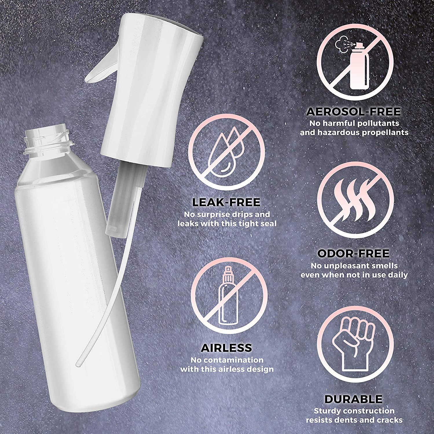 Alpree Hair Spray Bottle Continuous Water Mister Bottle Empty Ultra Fine For Hair Styling, Pets, Plants, Cleaning, Misting & Ski