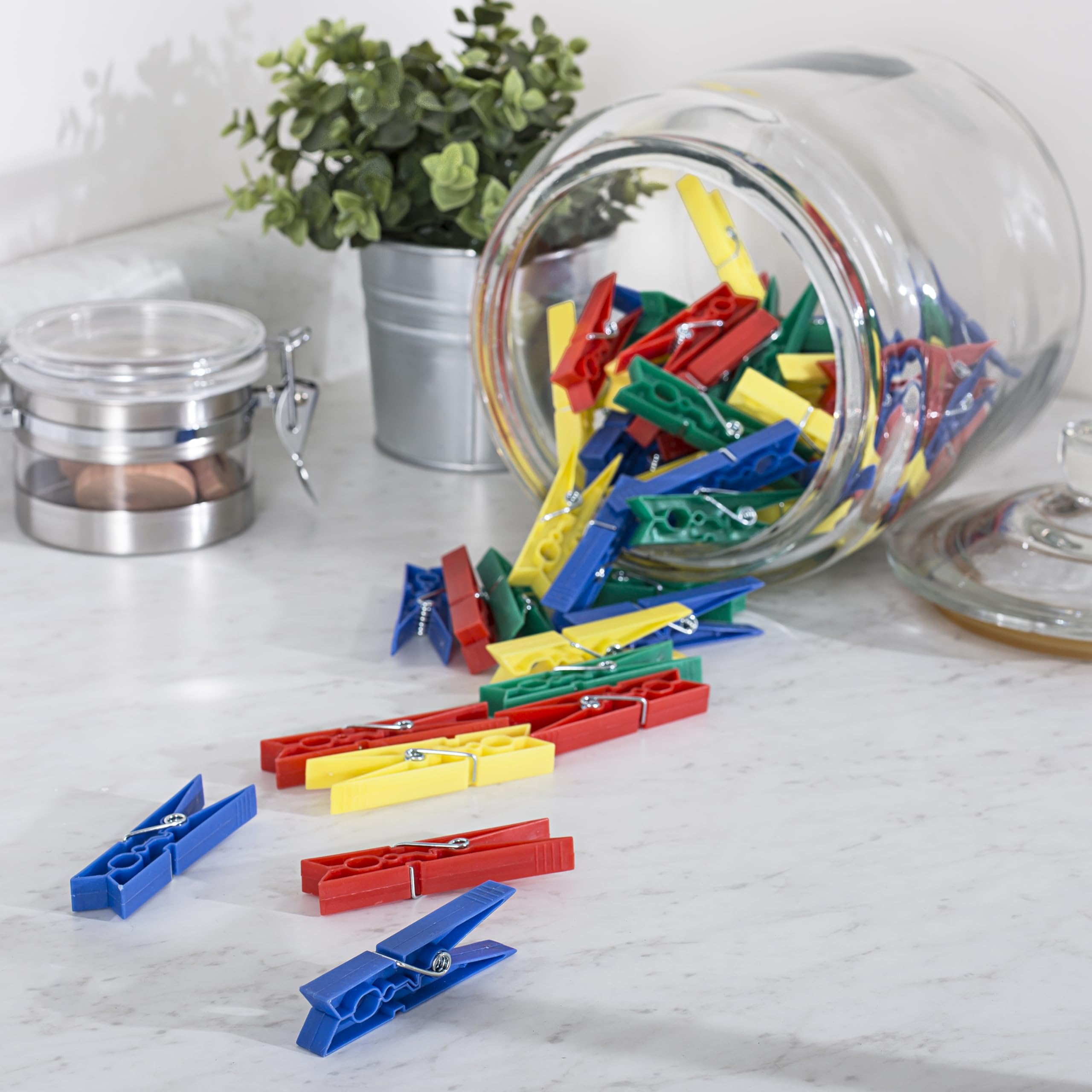 Honey-Can-Do Colored Plastic Clothespins, 100-Pack