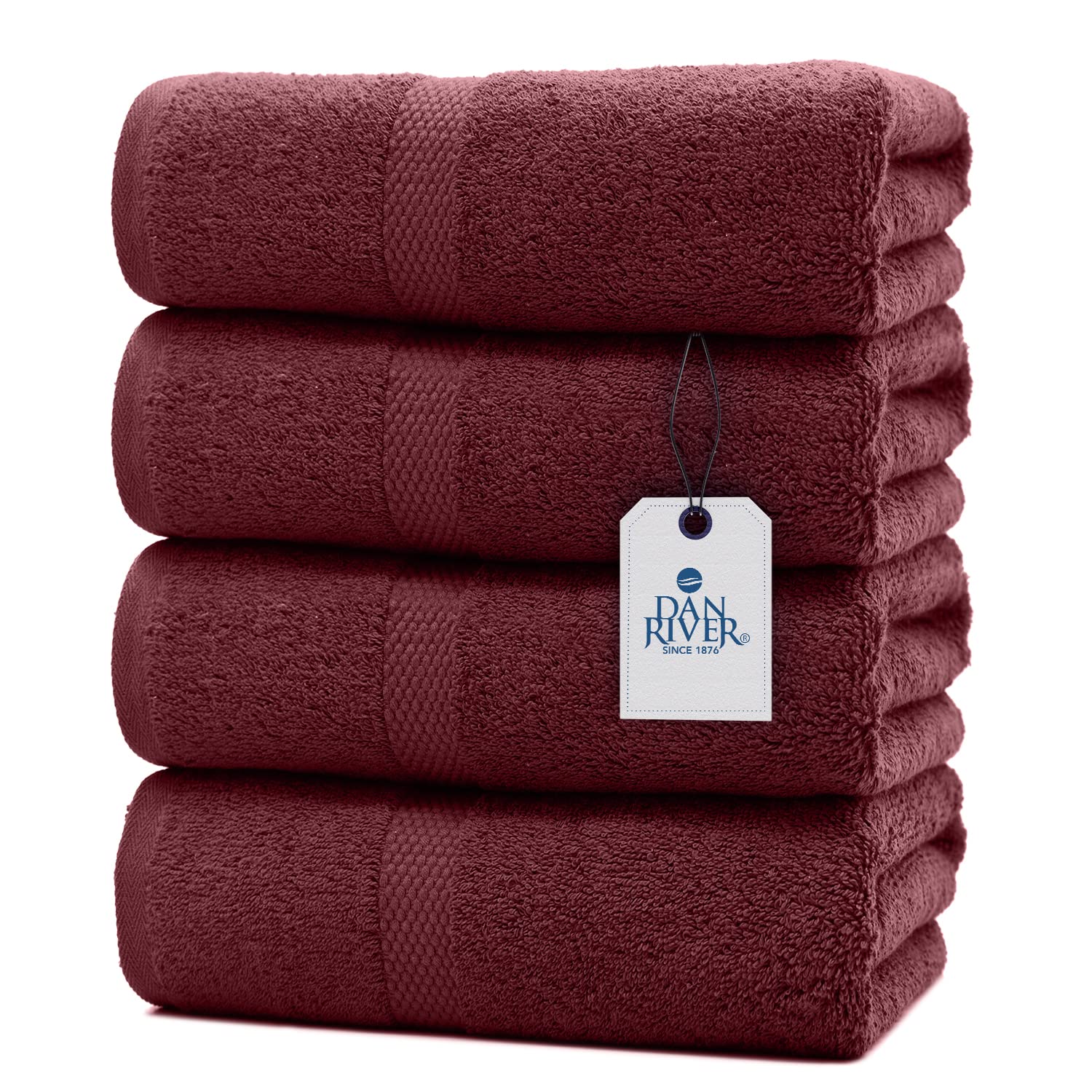 Dan River 100% Luxurious Cotton Bath Towels Set - Premium Quality Pack Of 4 - Ultimate Comfort And Absorbency For Bathroom, Home