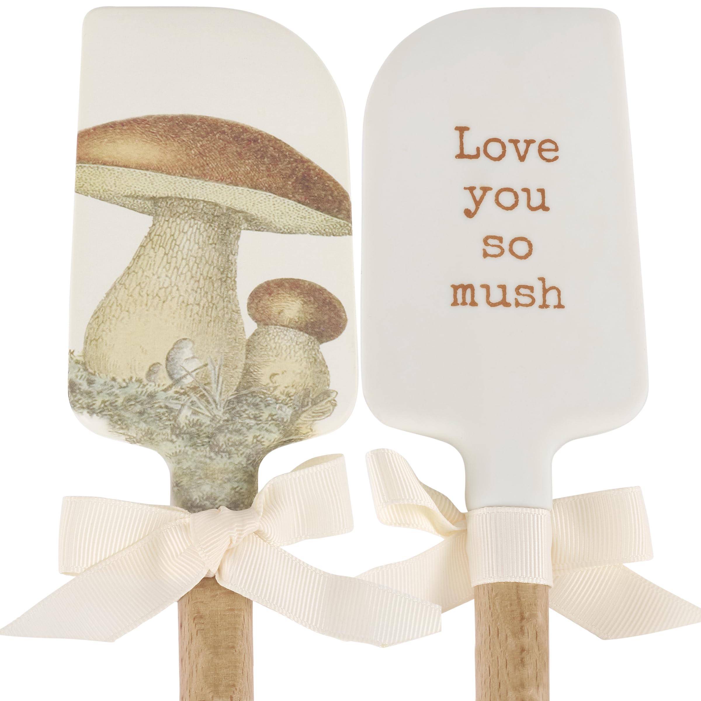 Primitives by Kathy doublesided silicone novelty cooking spatula from our Garden Collection/vintage art/wild mushrooms on front
