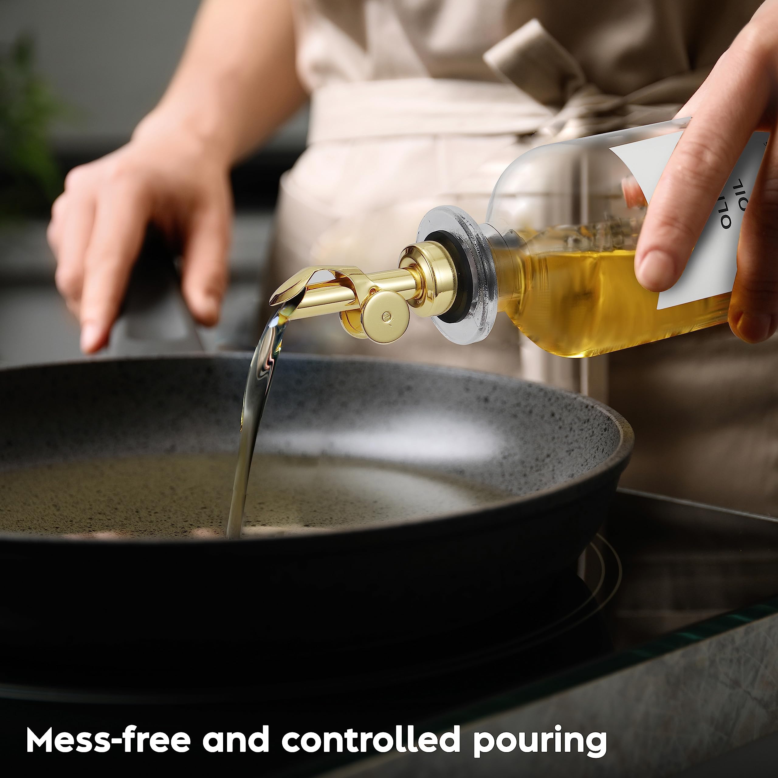 Spaceneat Olive Oil Dispenser Bottle For Kitchen, Coffee Syrup Dispenser - Elegant Olive Oil Bottles For Kitchen - Glass Cooking