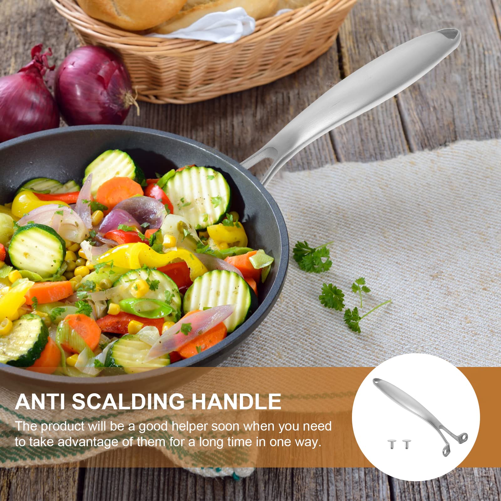 Pan Handle Replacement Stainless Steel Saucepan Handles Bakelite Pot Handle Frying Pan Grip Cookware Accessories For Kitchen
