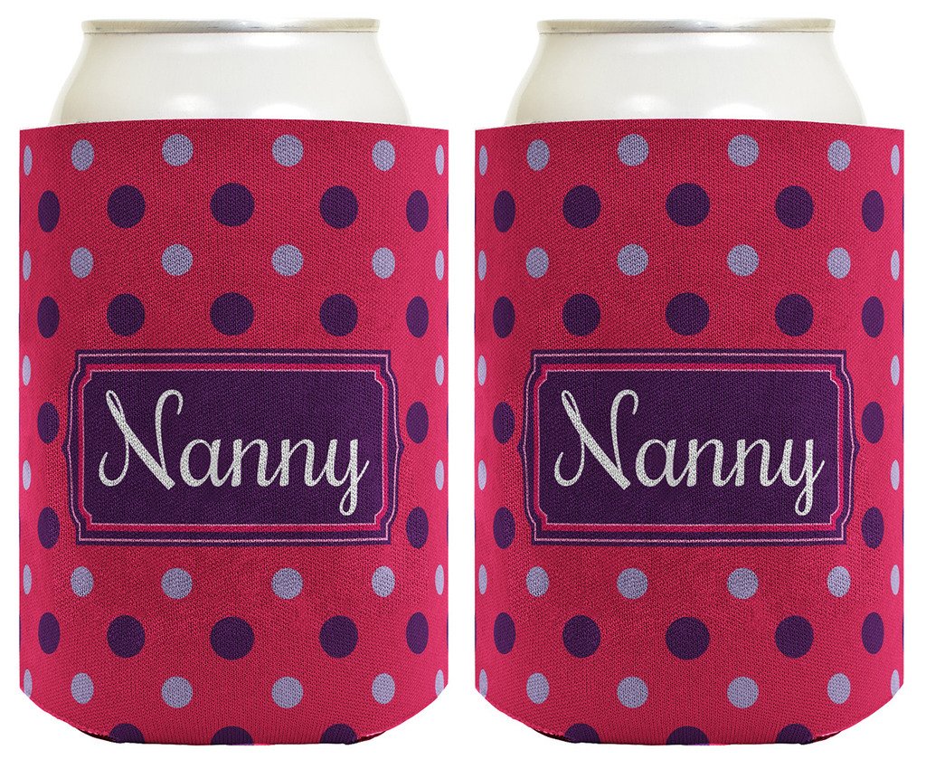 Mother'S Day Gift For Nanny Cute Polka Dot 2 Pack Can Coolie Drink Coolers Coolies Polka Dot