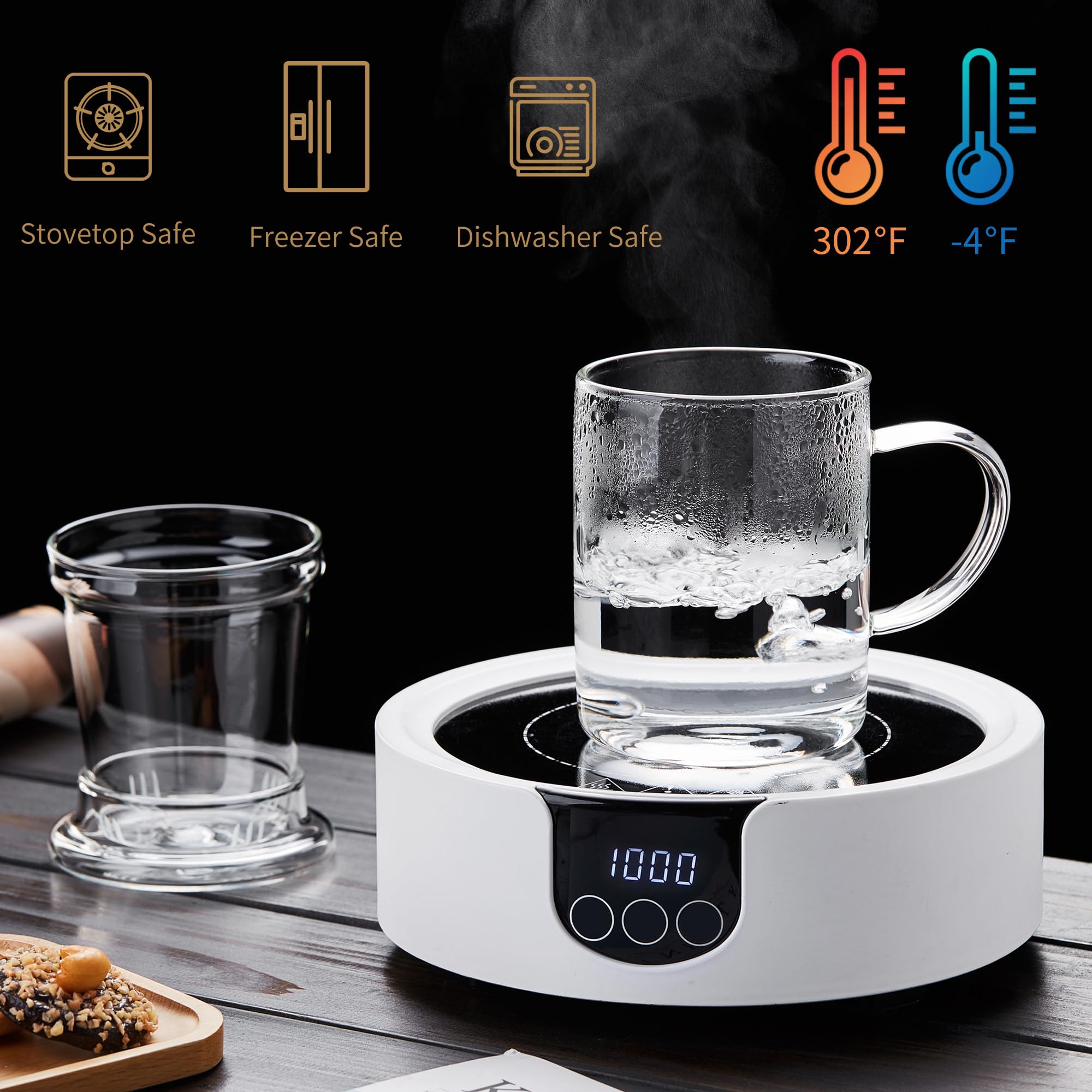 Unbreakable Glass Tea Cup With Infuser And Lid 17 Fl Oz, Heat Resistant Borosilicate Glass, Tea Infuser Mug For Blooming And Loo