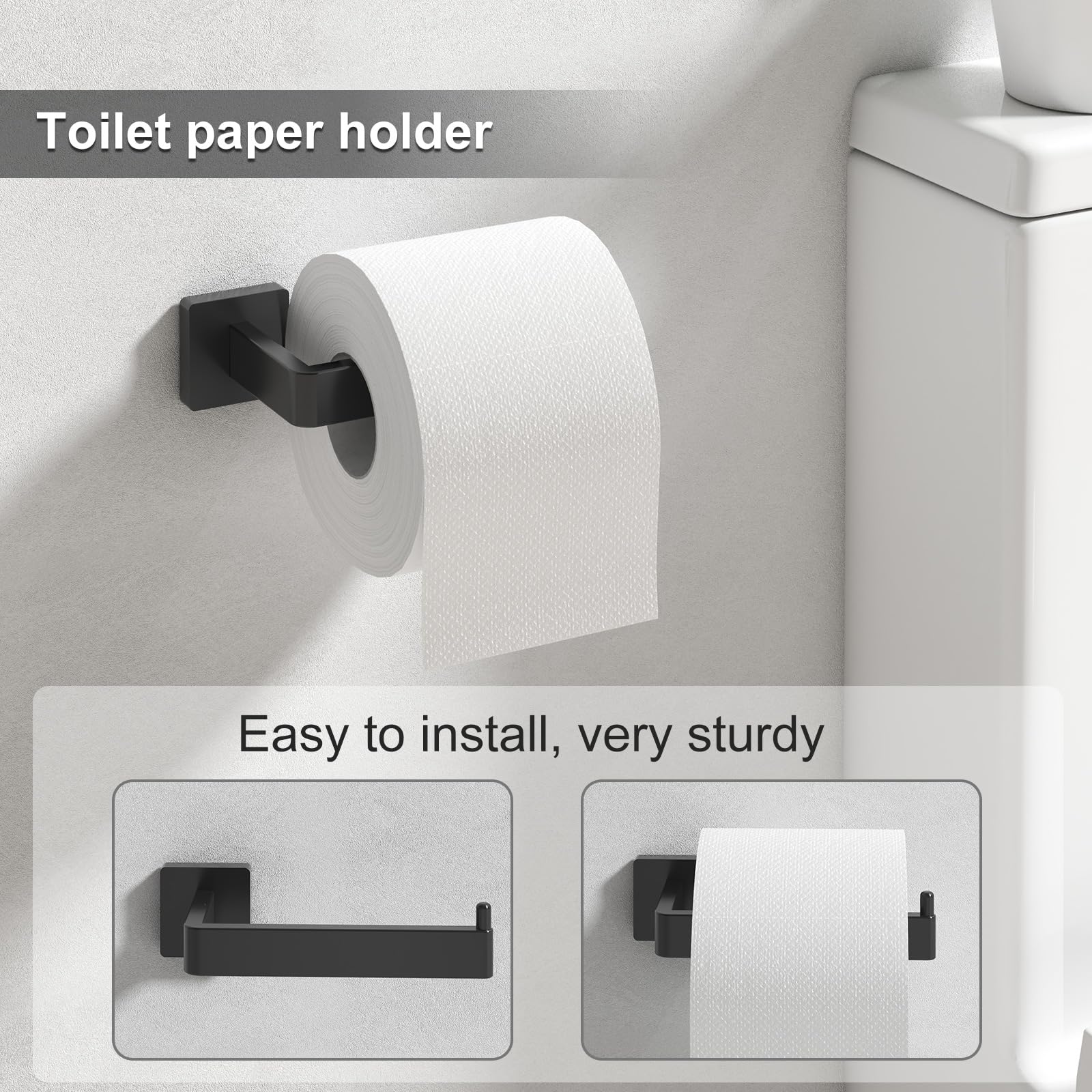 Lfba Toilet Paper Holder Collision Avoidance Towel Racks For Bathroom Thickened Material 304 Stainless Steel Towel Bar 10-Piece