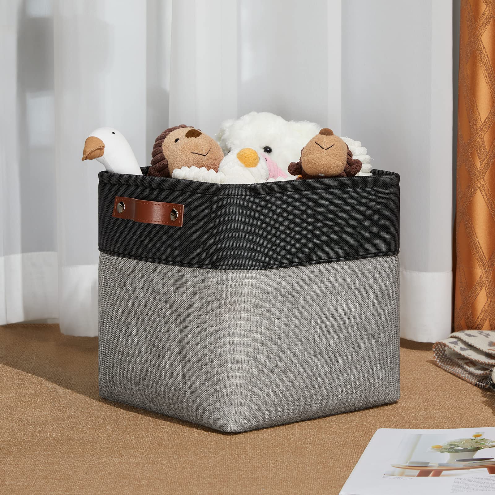 DULLEMELO 11x11 Cube Storage Bins for Cube organizer  Foldable Cube Storage Bins Baskets for Organizing Home Office Closet Shelves Toy Nursery Fabric Cube Baskets Bin for Home organization