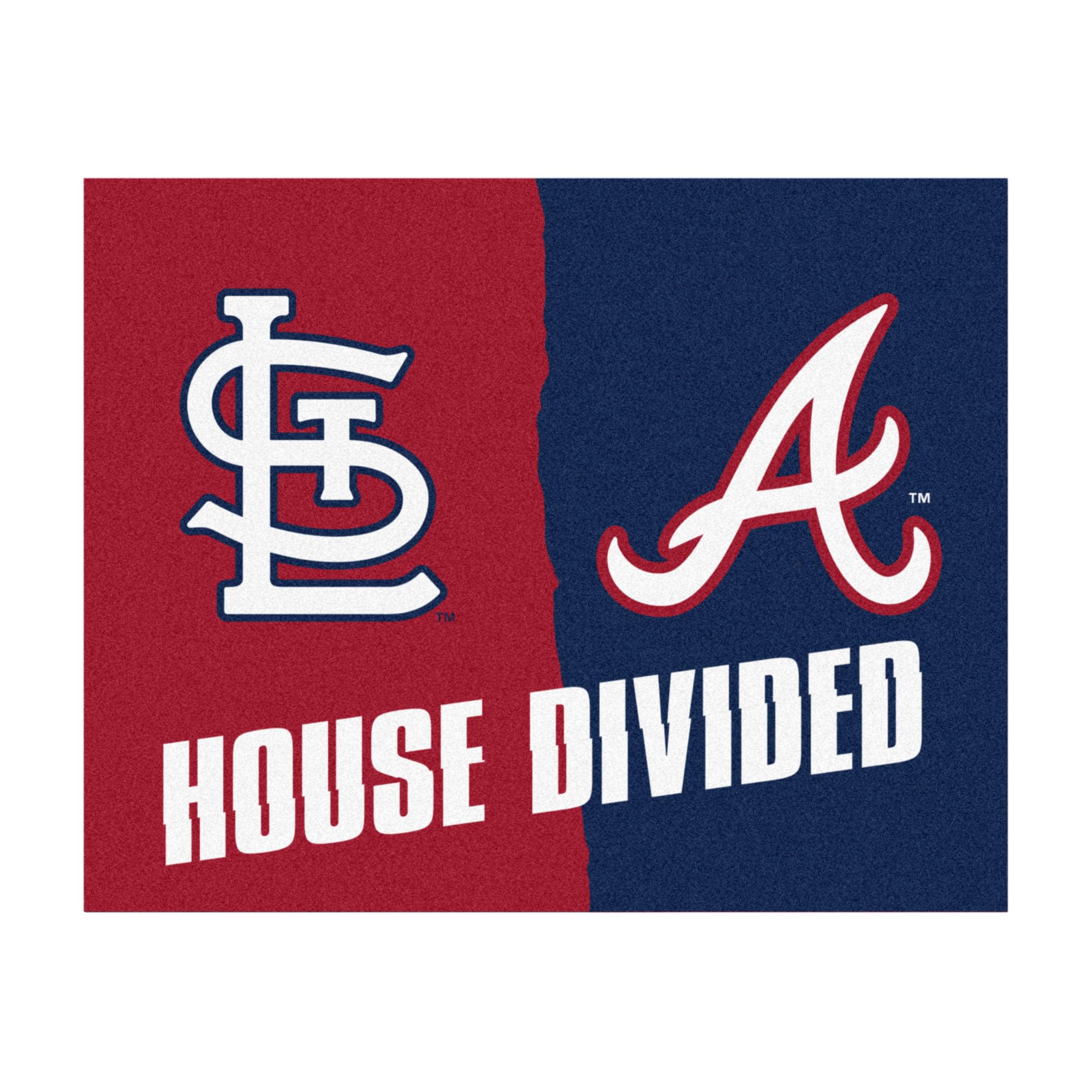 FANMATS 16219 Team Color 33.75 x 42.5 Rug (MLB - Cardinals - Braves Divided)