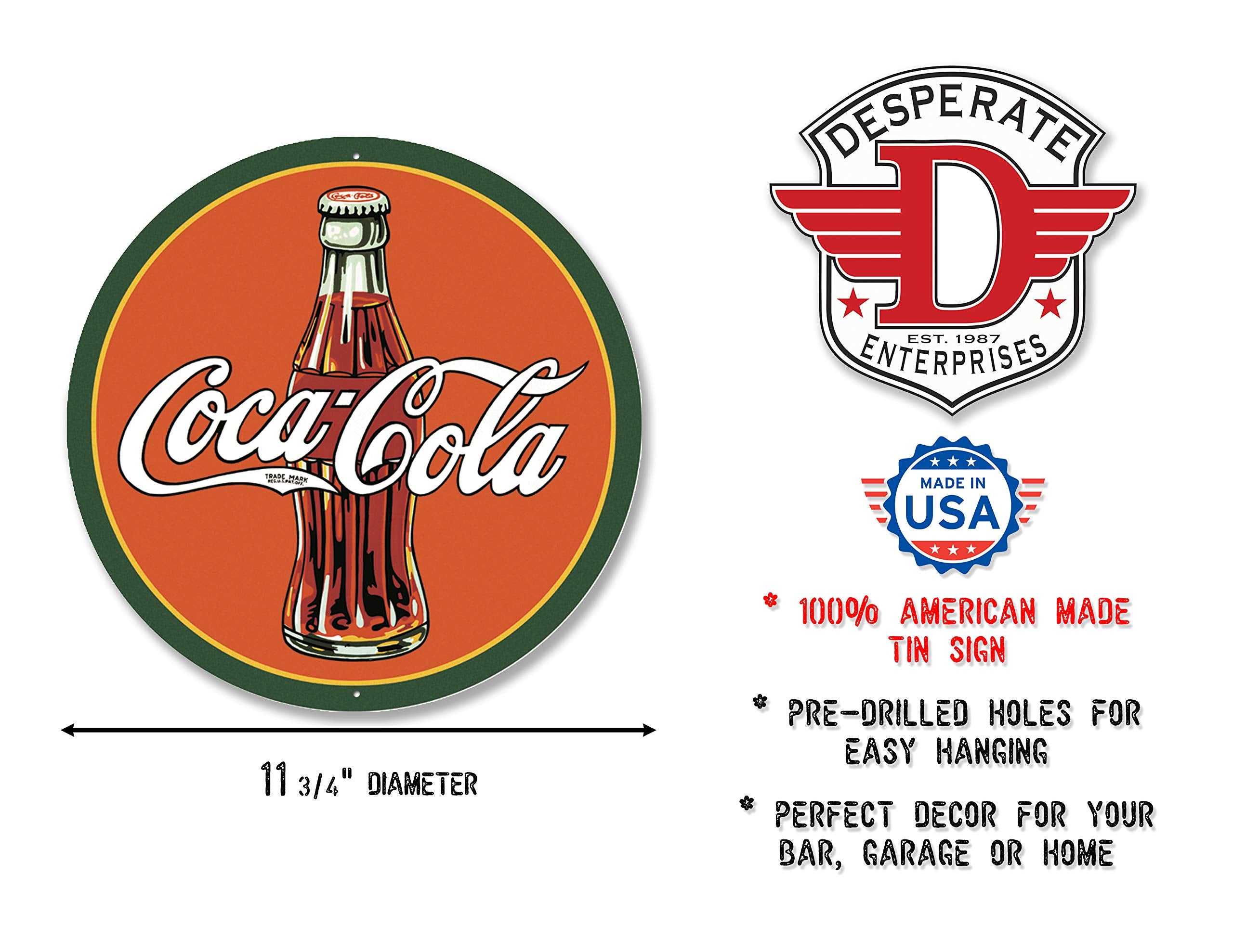 Signs 4 Fun SRC53 Coke Bottle Round Sign  Orange
