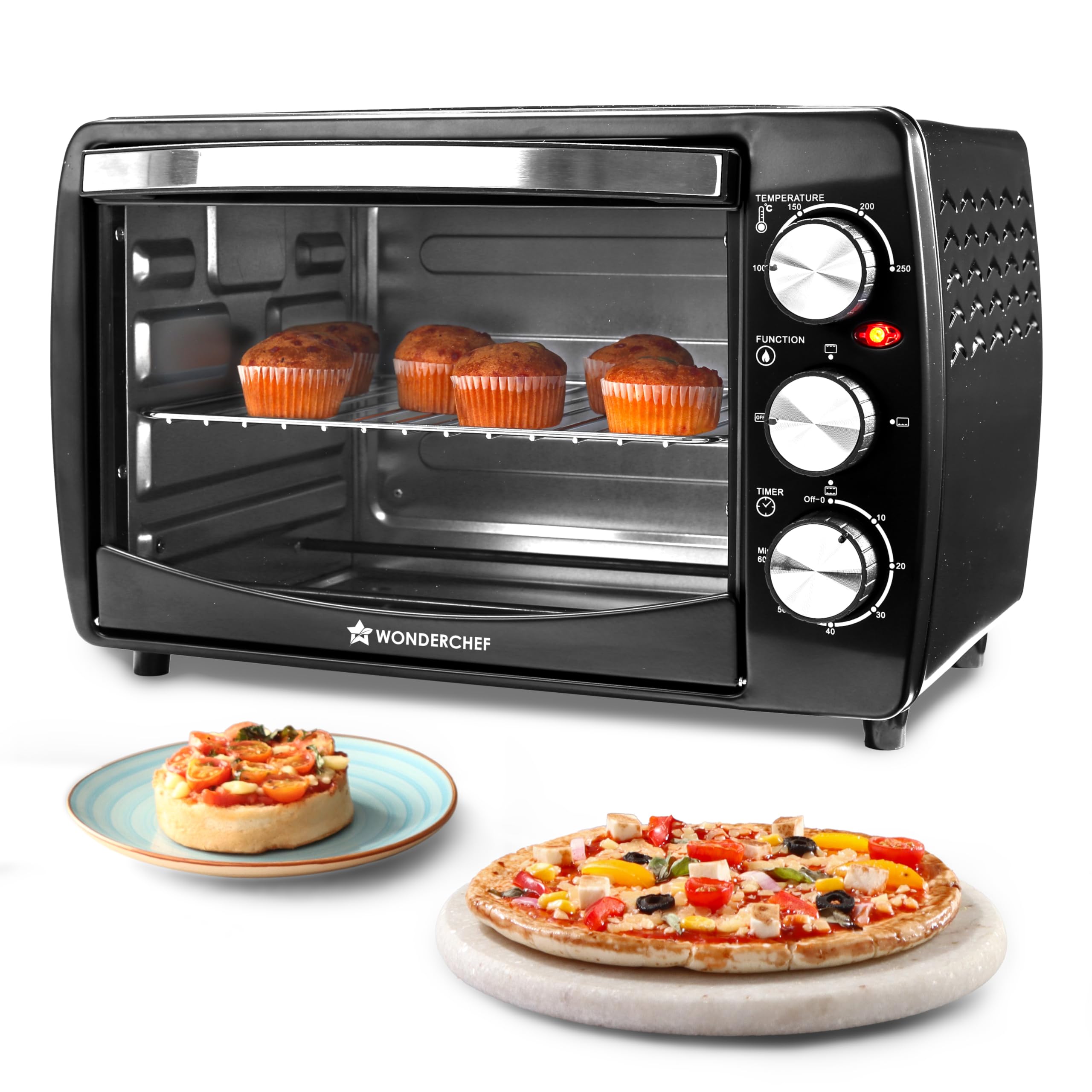 Wonderchef Oven Toaster Griller (Otg) 19 L | Bake, Grill, Roast | Auto-Shut Off | Heat-Resistant Tempered Glass | Customised Tim