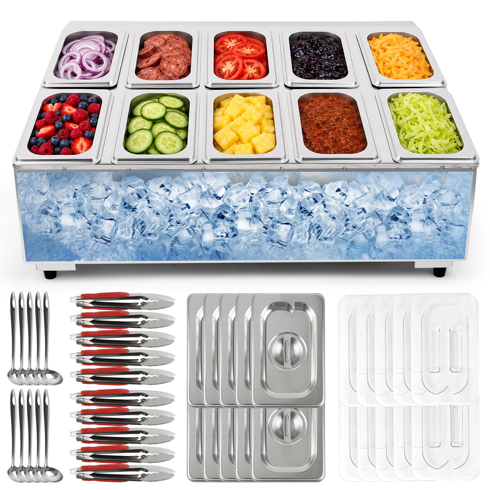 Kalolary Pizza Topping Station Pizza Storage Container (10 Pans)