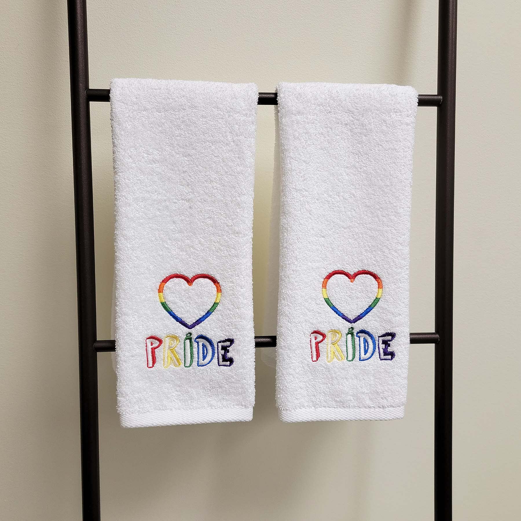 Avanti Linens - Hand Towels, Soft & Absorbent Cotton Towels, Set Of 2 (Pride Collection, Pride)