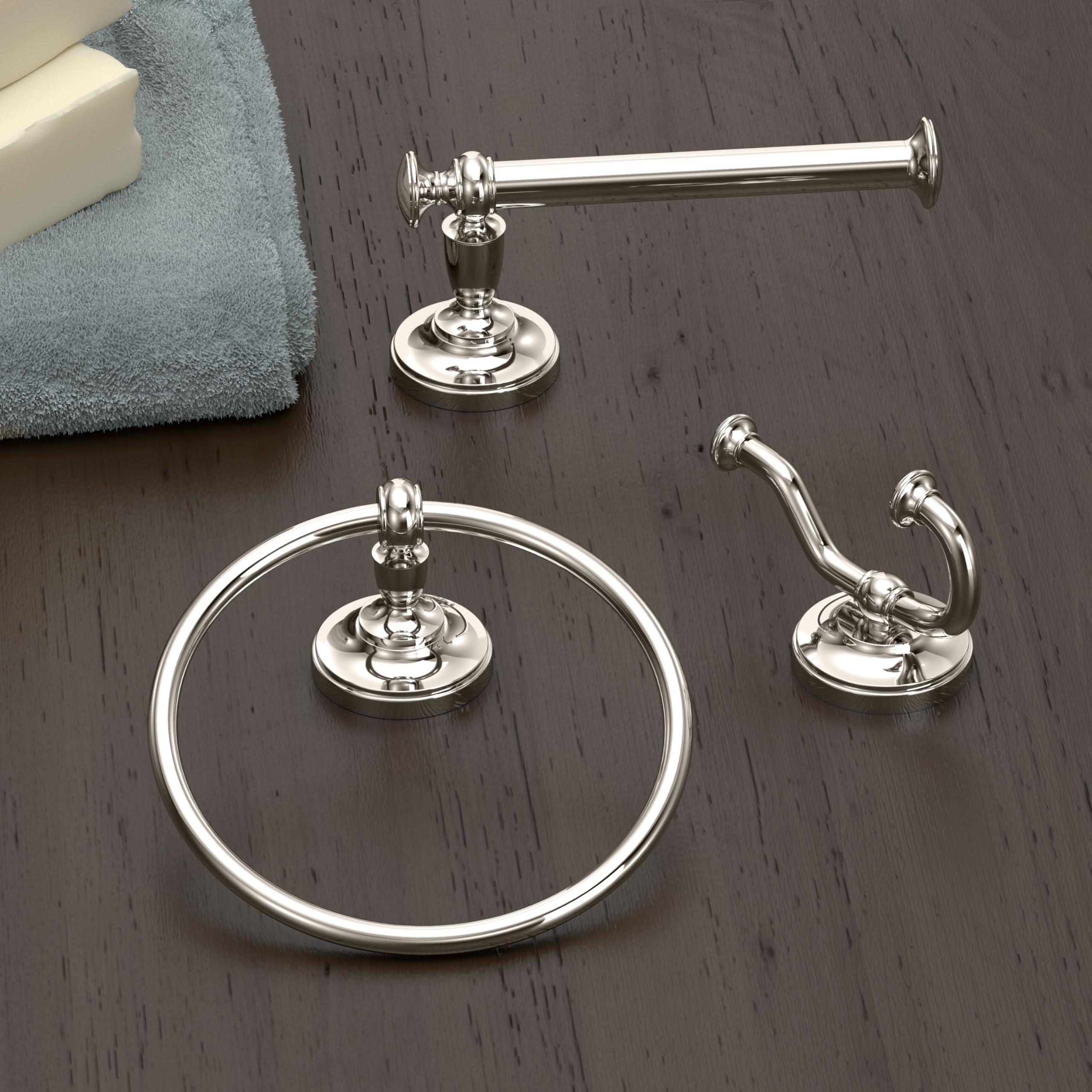 Gatco 4123Az Tavern Tissue Holder, Polished Nickel/Wall Mounted Euro Style Toilet Tissue Holder, 7.13'' W
