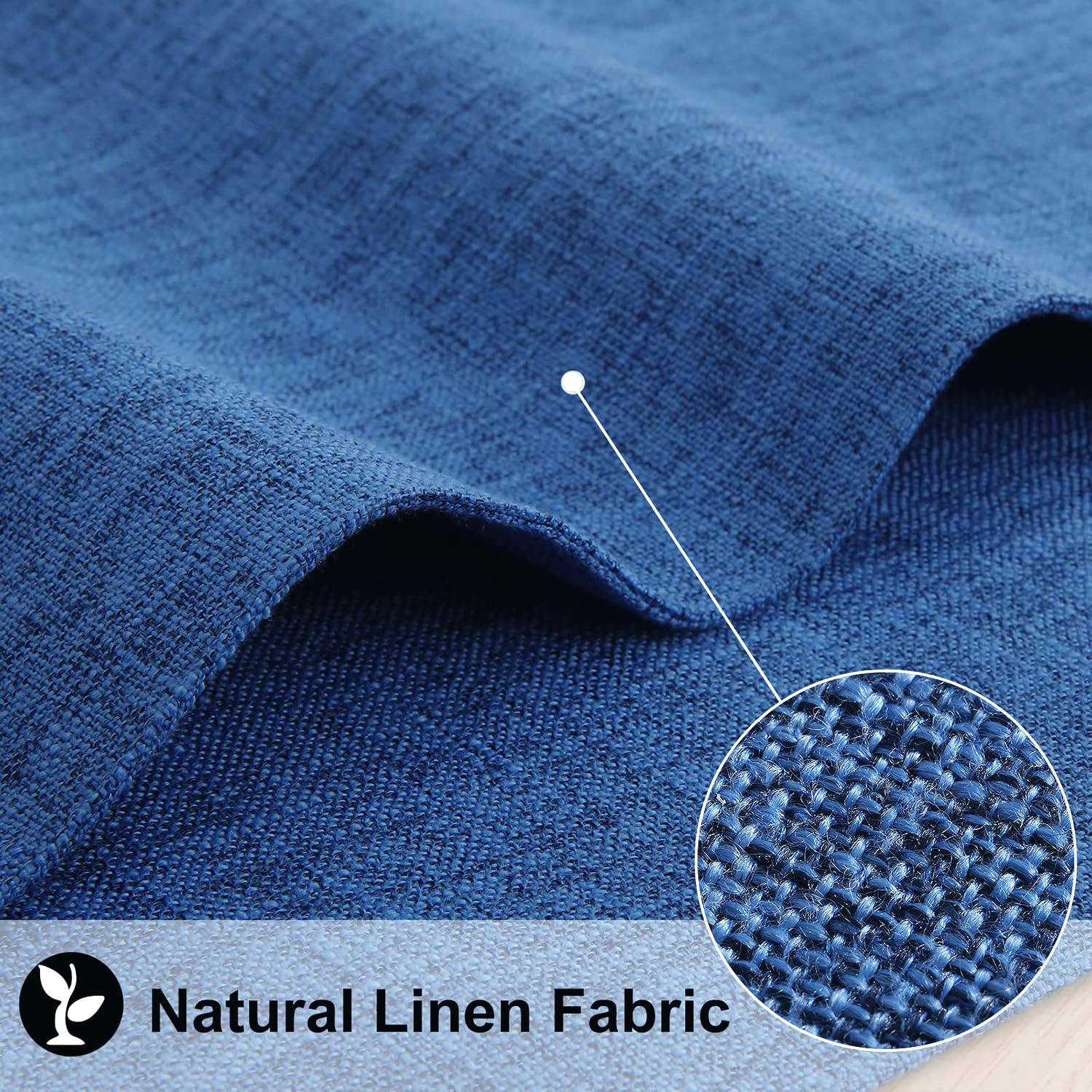 Homing Navy Blue Cotton Linen Blend Placemats For Dining Table Set Of 6 - Washable Farmhouse Kitchen Mats For Indoors & Outdoors